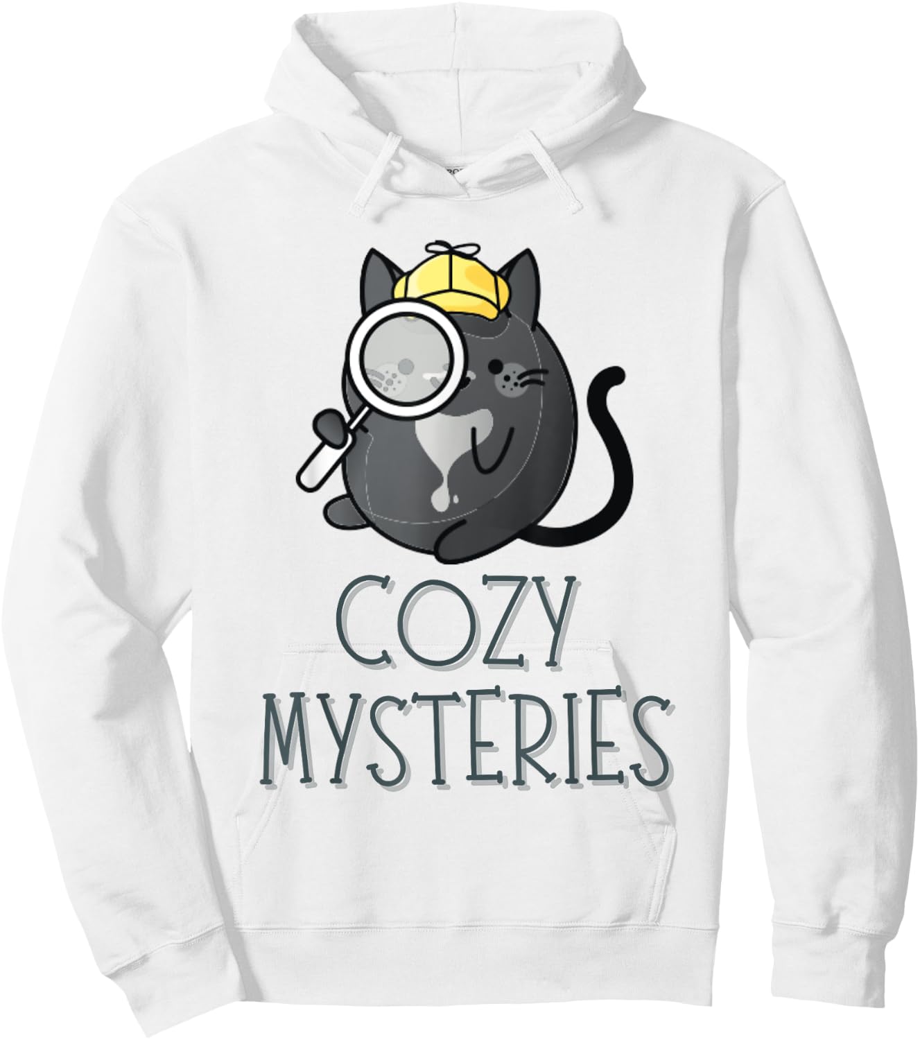 Cozy Mysteries | Cute Cat Cozy Murder Mystery Cat Detective Hoodie - Hoodie | White