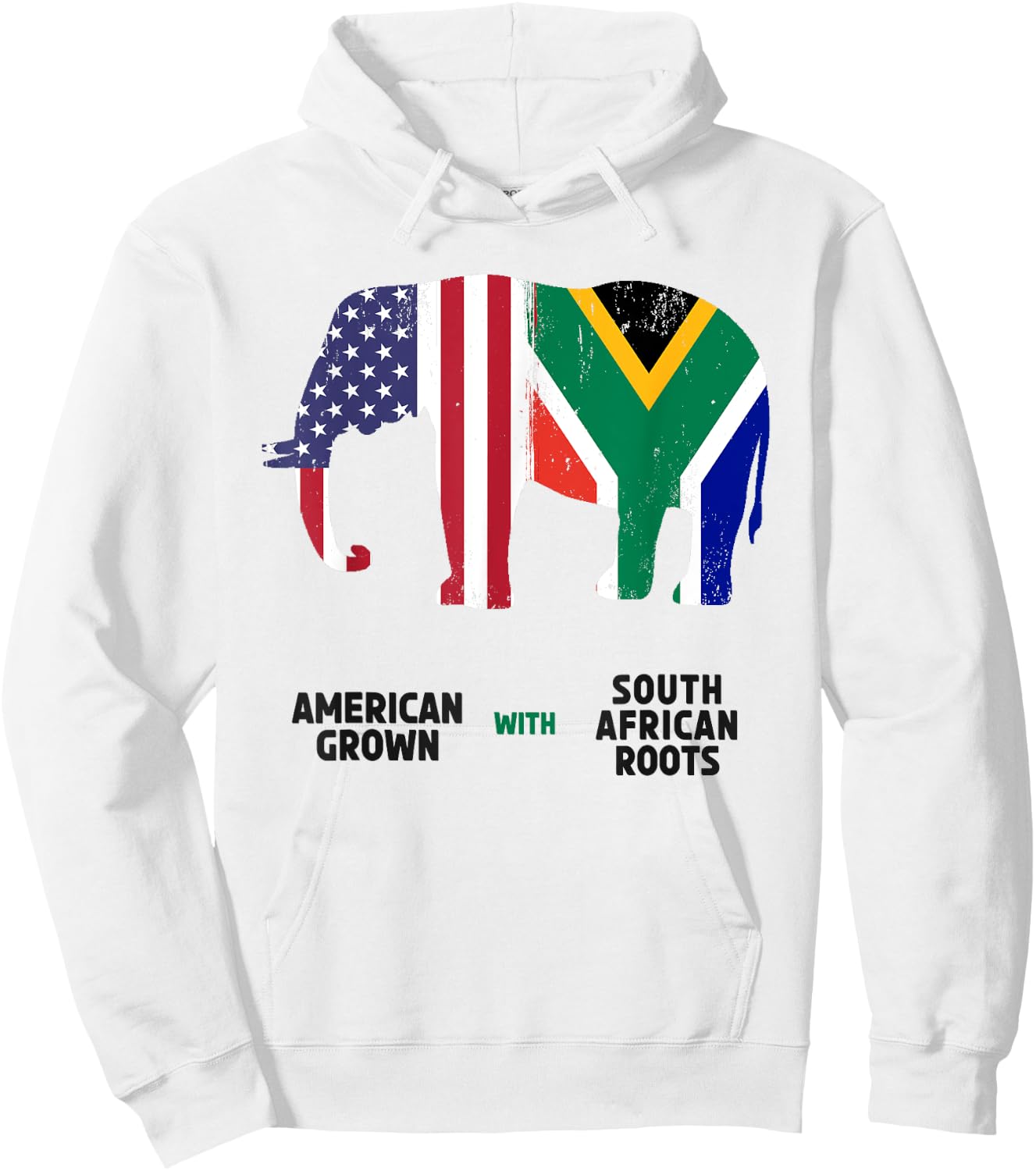South Africa American Flag Elephant Ideas For Kids African Hoodie - Hoodie | White