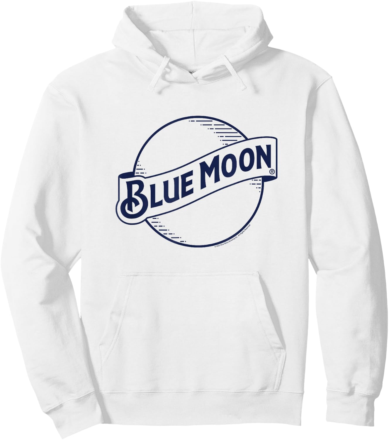 Coors Brewing Company Blue Moon Retro Classic Chest Logo Hoodie - Hoodie | White