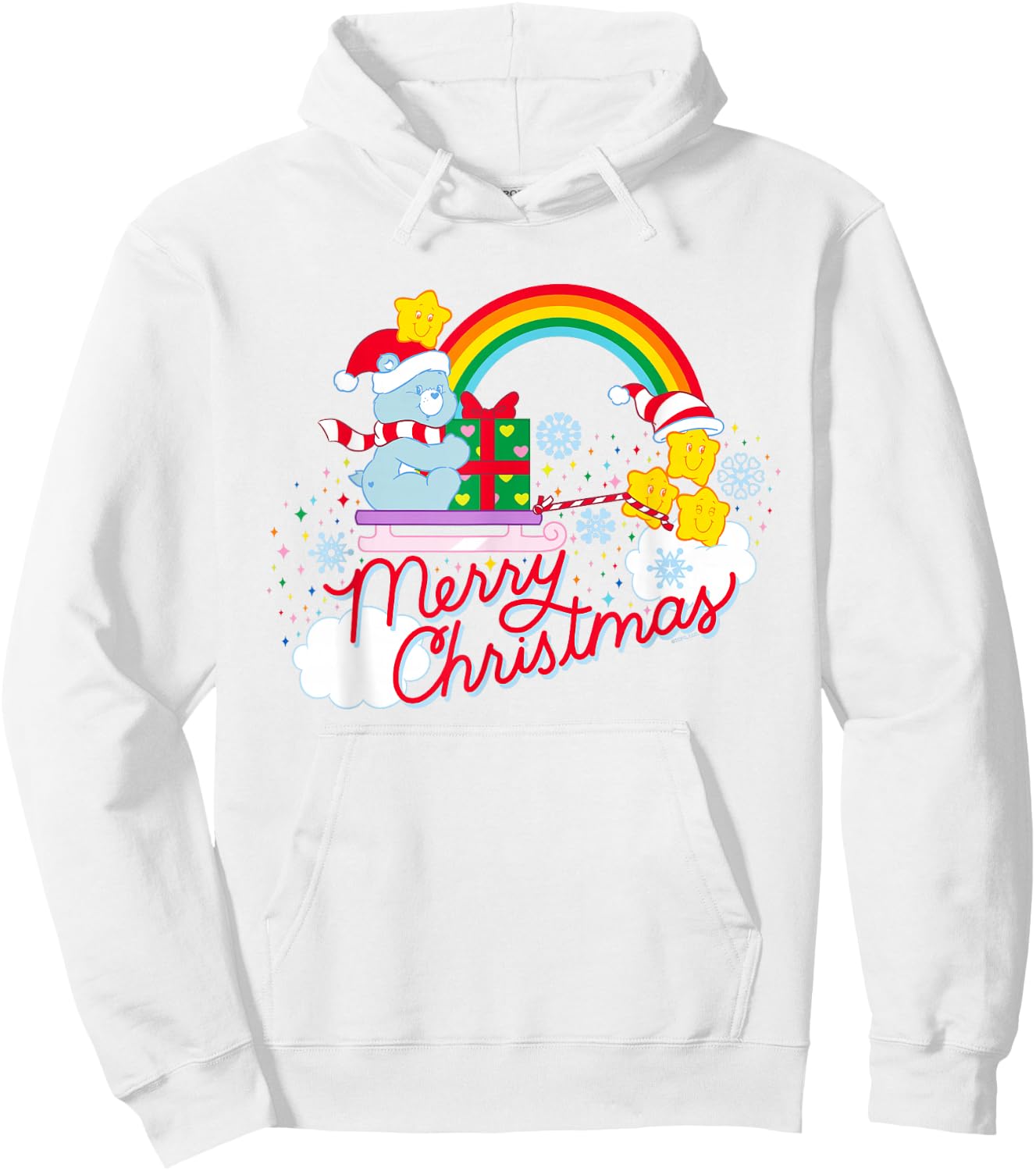 Care Bears Merry Christmas With Christmas Wishes Bear Hoodie - Hoodie | White