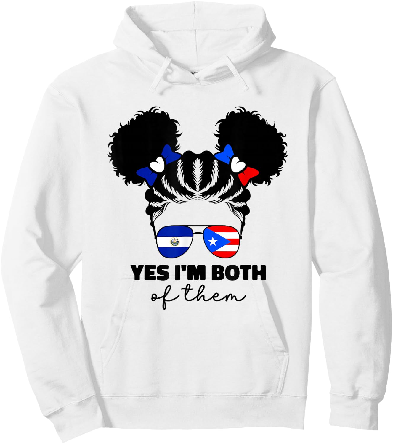 Half Salvadorian And Puerto Rican Rico El Salvador Flag Gril Hoodie - Hoodie | White