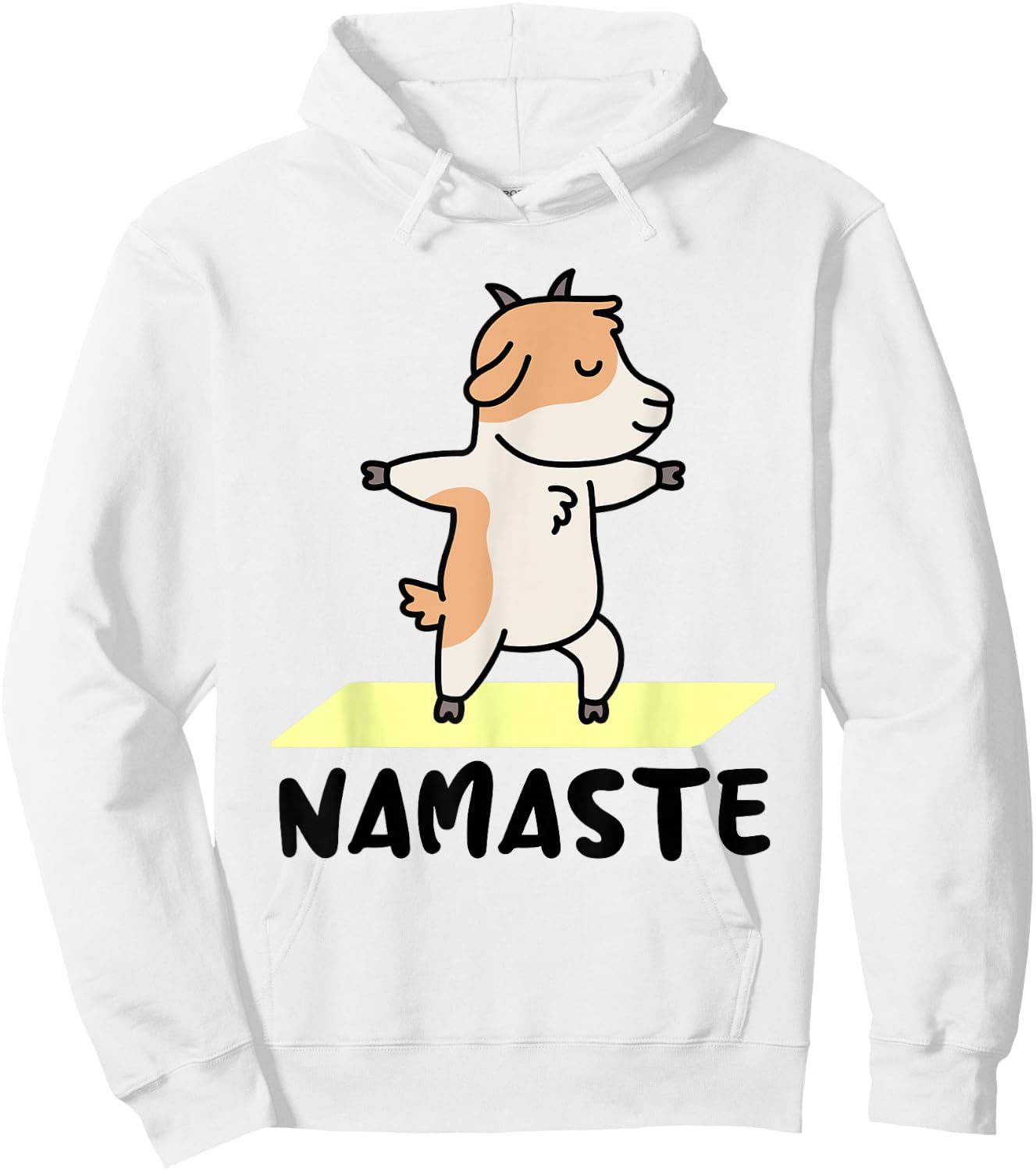 Funny yoga animal designs - Namaste - Cute Goat Doing Yoga - White - Small - -Adults - Short Sleeve - Yoga - Women Yogis Hoodie - Hoodie | White