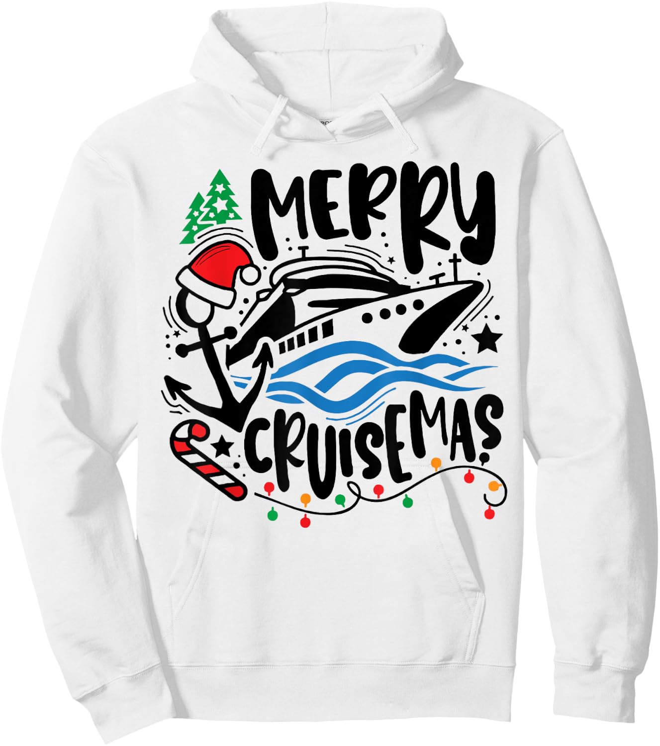 Merry Cruisemas Ugly Christmas Xmas Santa Cruise Girls Boys Hoodie - Hoodie | White