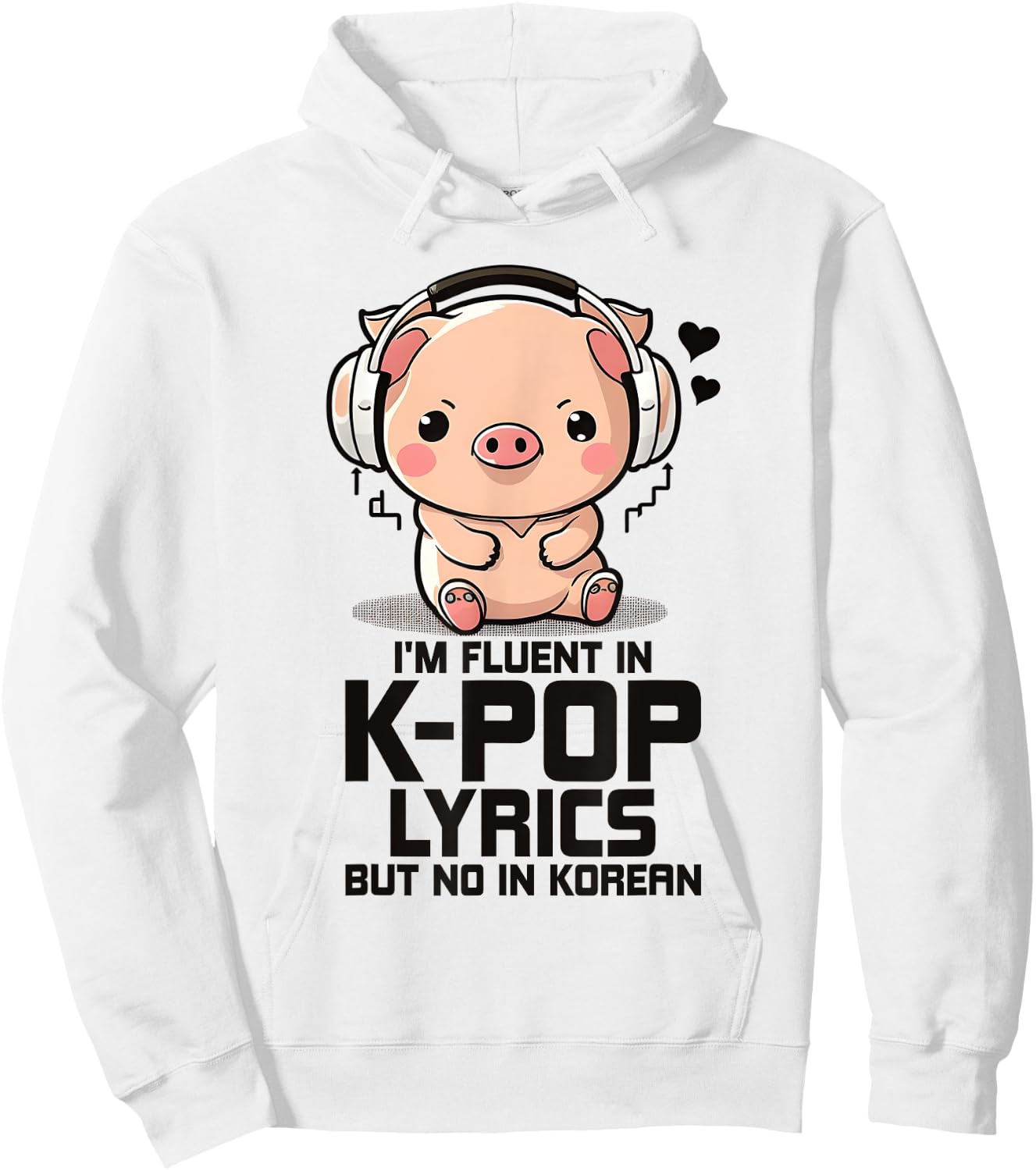 Fluent In Kpop Lyrics Bias K Pop Pig Merch K-pop Merchandise Hoodie - Hoodie | White