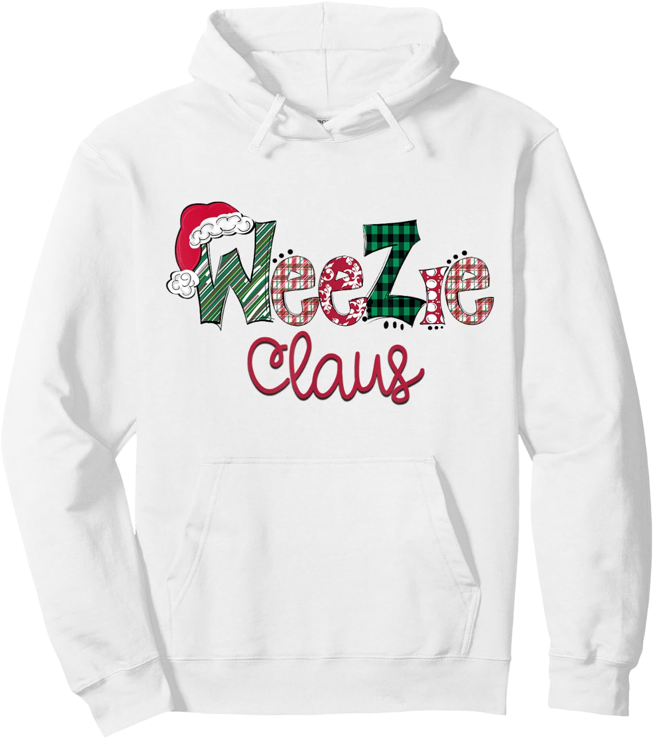 Christmas WeeZie Claus Pajama Suit Santa Hat X-mas Hoodie - Hoodie | White