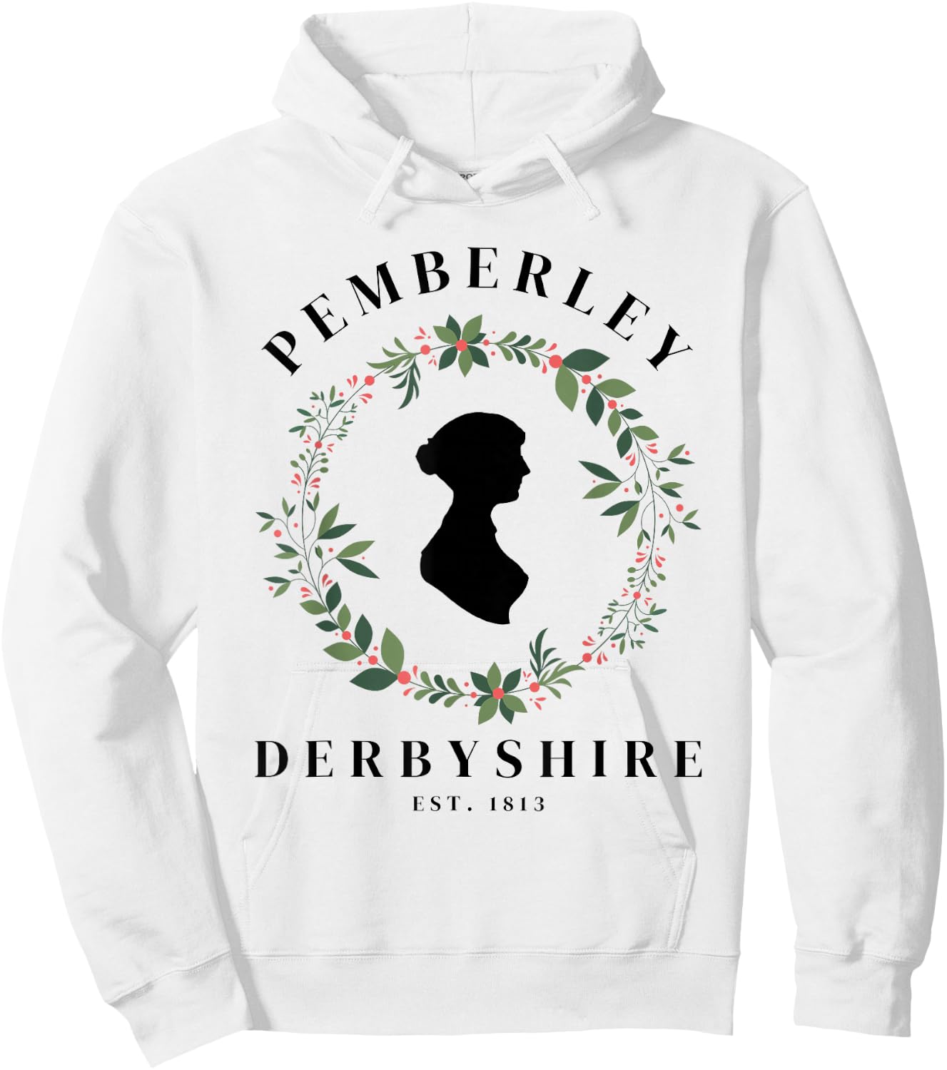 Pemberley Derbyshire 1813 Pride and Prejudice Jane Austen Hoodie - Hoodie | White