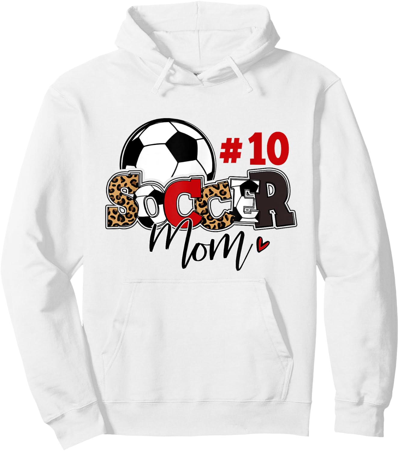 Soccer Mom 10 Custom Number Mothers Day Soccer Lover Hoodie - Hoodie | White