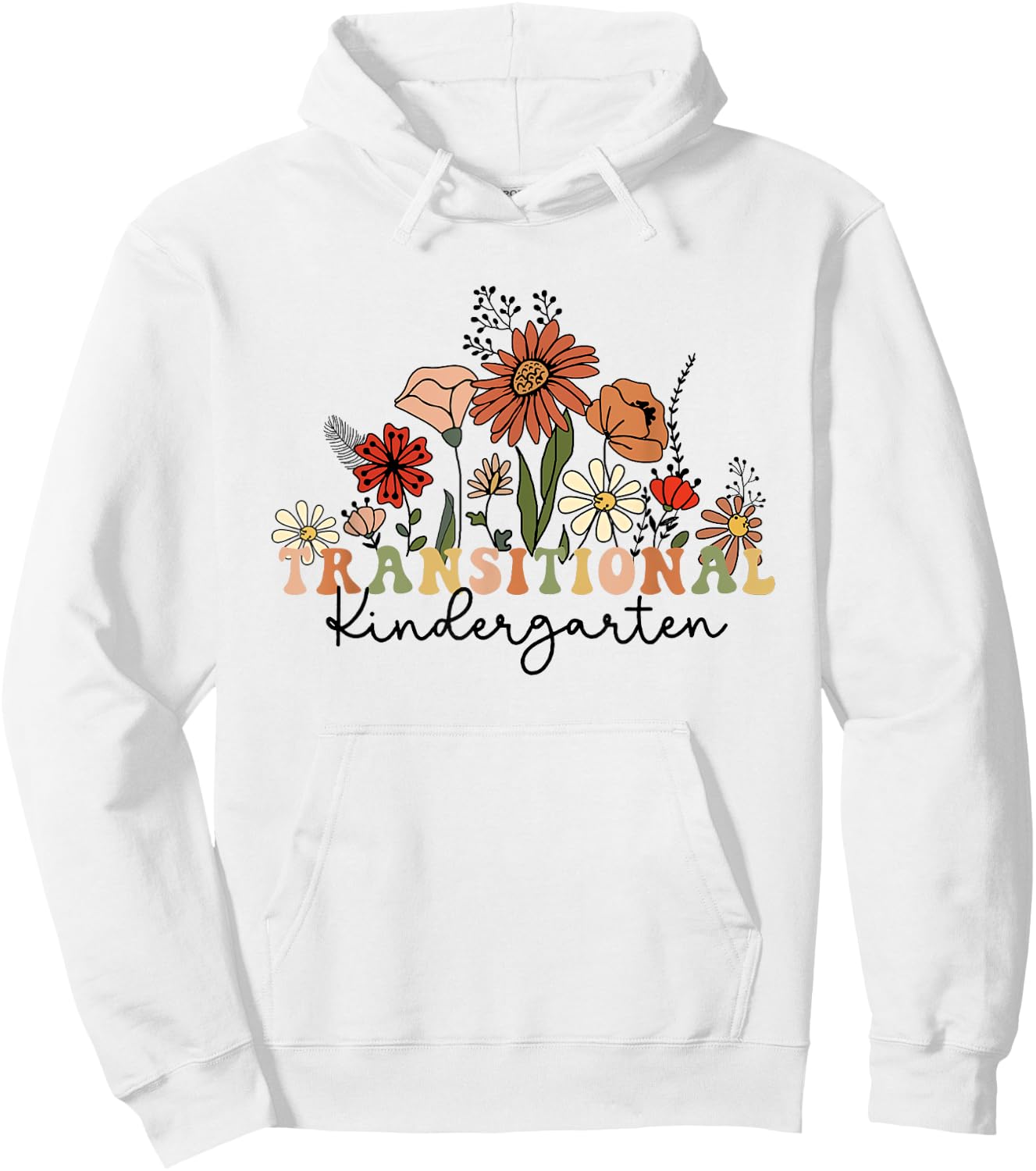 Retro Wildflowers Transitional Kindergarten TK Dream Team Hoodie - Hoodie | White