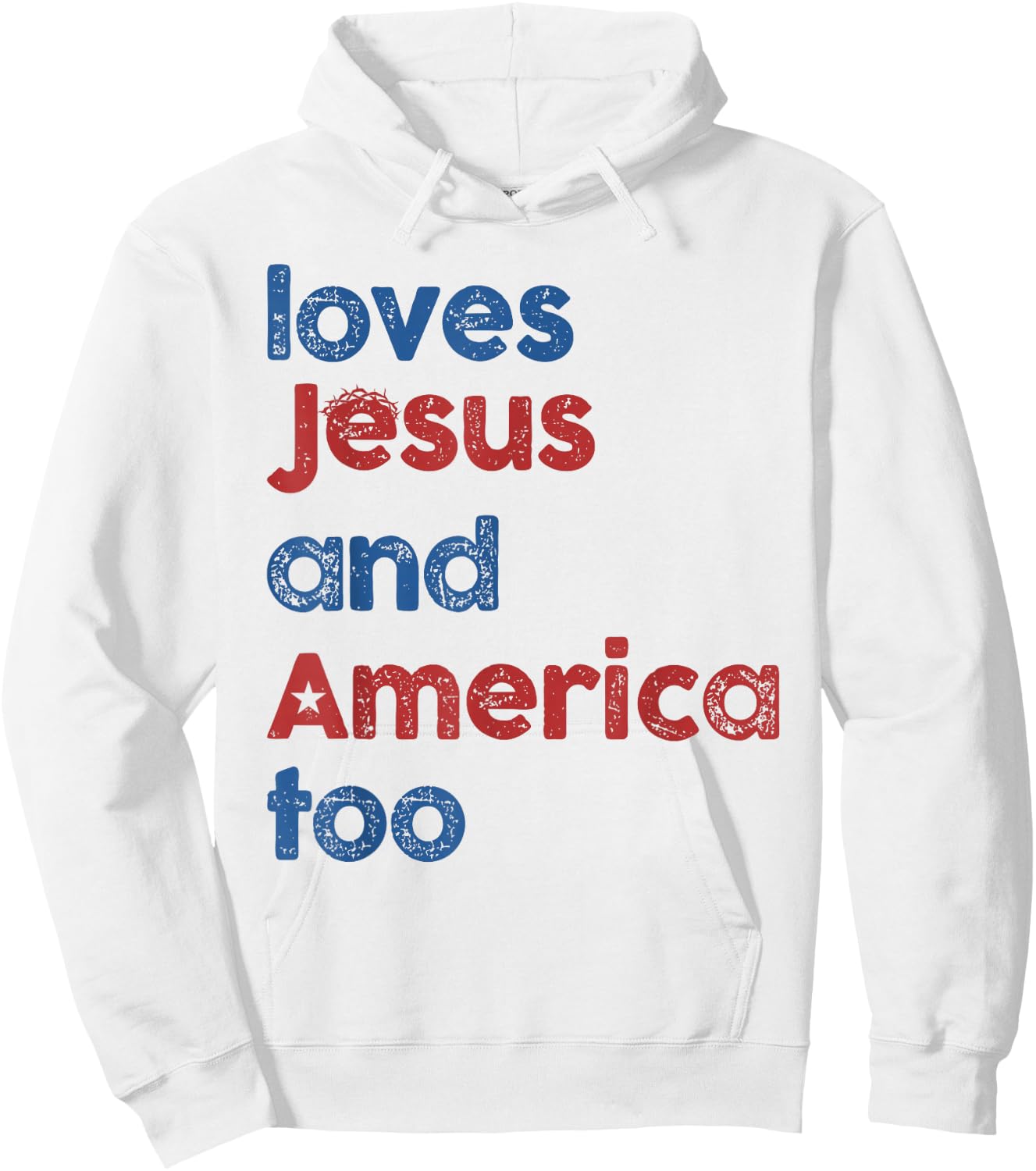 Retro Loves Jesus and America Too 4th Of July Gifts Hoodie - Hoodie | White