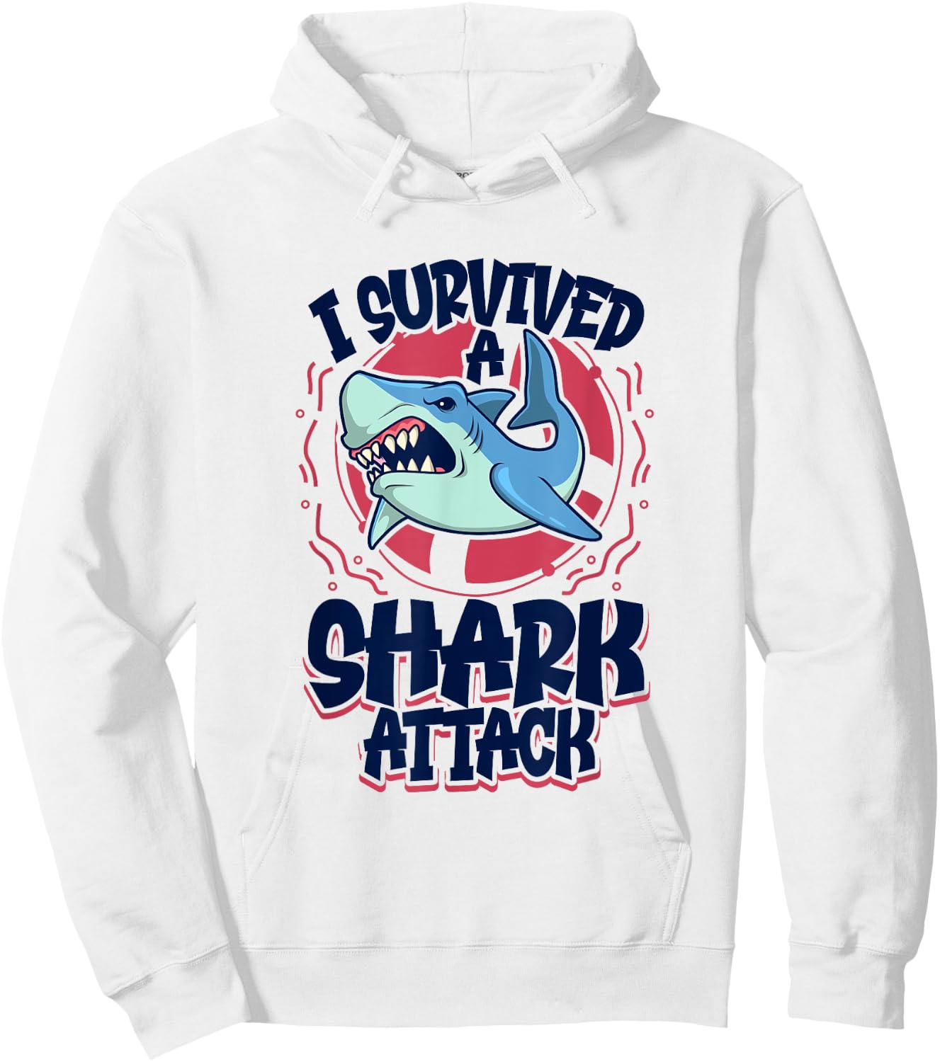 I survived a shark attack Hoodie - Hoodie | White