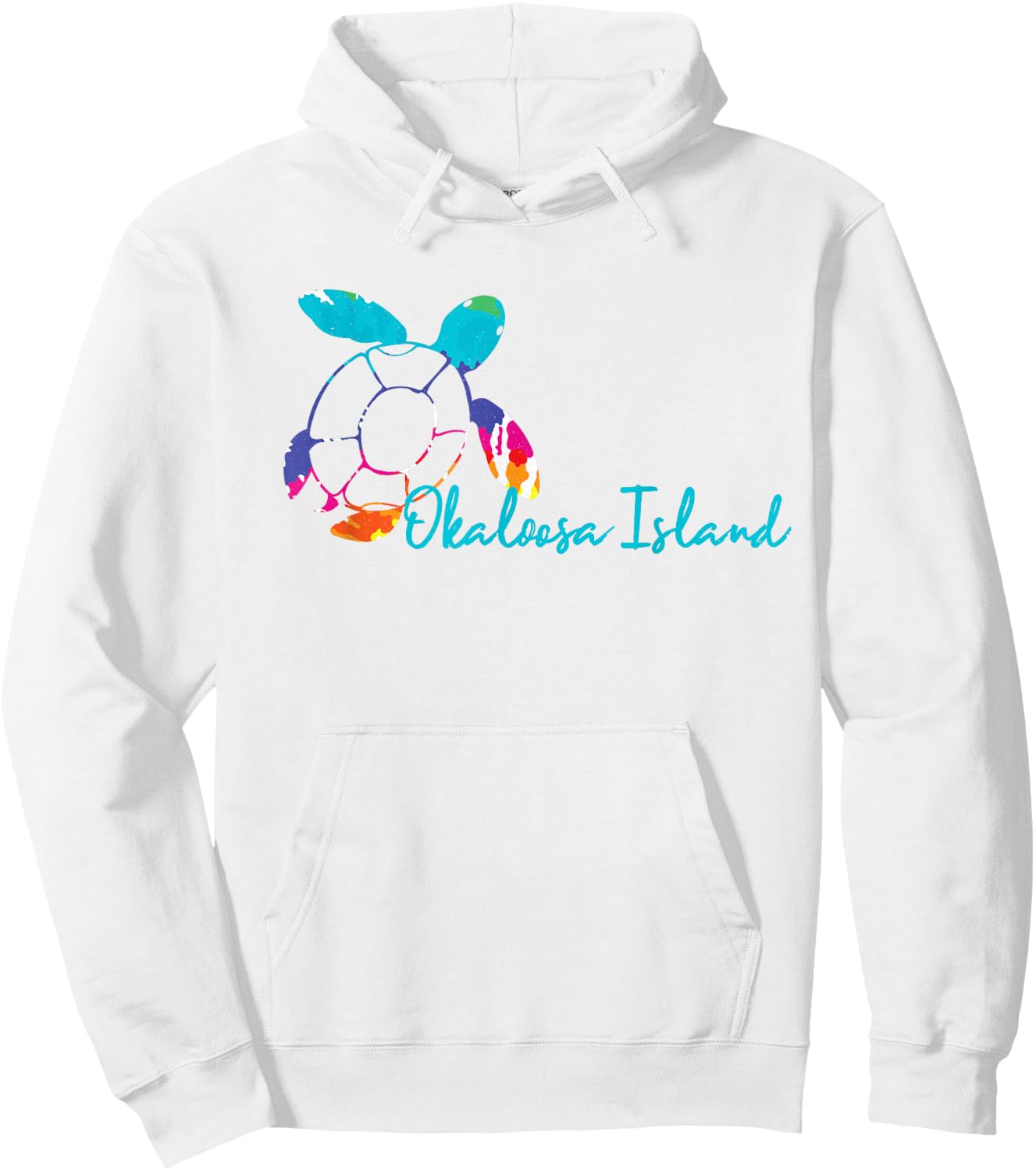 Okaloosa Island Tie Dye Turtle Ocean Loggerhead BOHO Coastal Hoodie - Hoodie | White