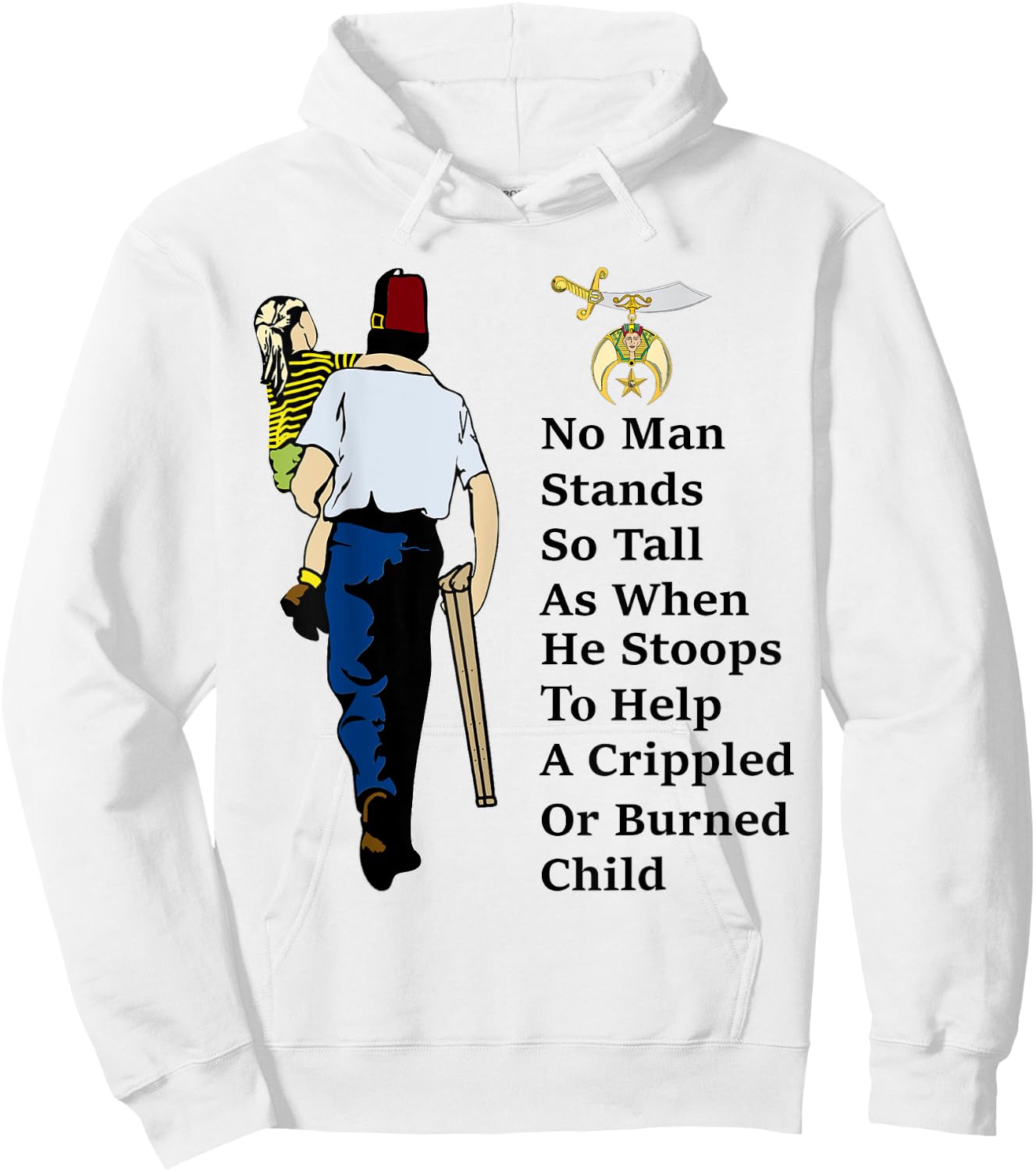 Proud To Be A Shriner Help Childs Emblem Masons Father's Day Hoodie - Hoodie | White
