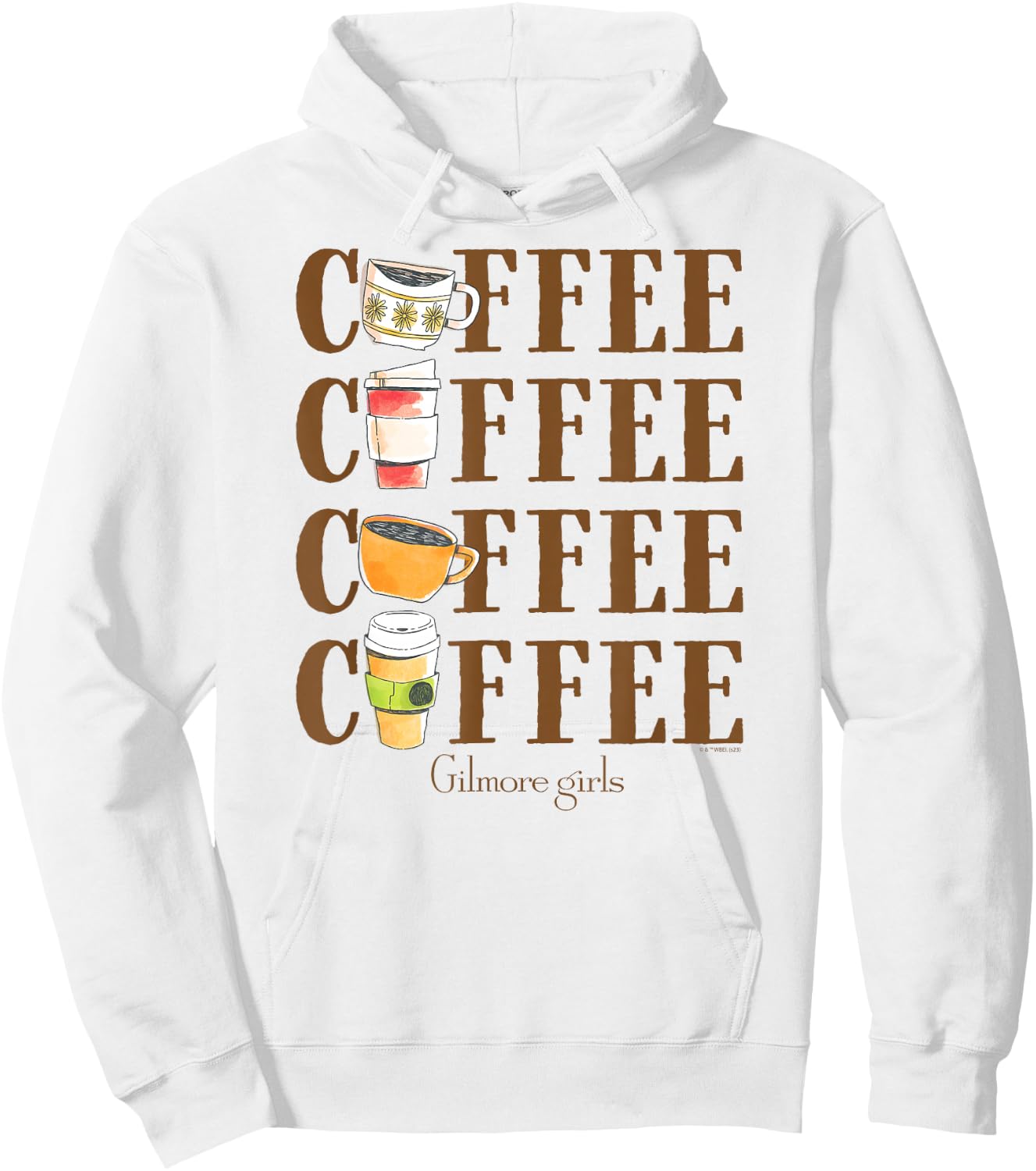 Gilmore Girls - Coffee Repeated Hoodie - Hoodie | White