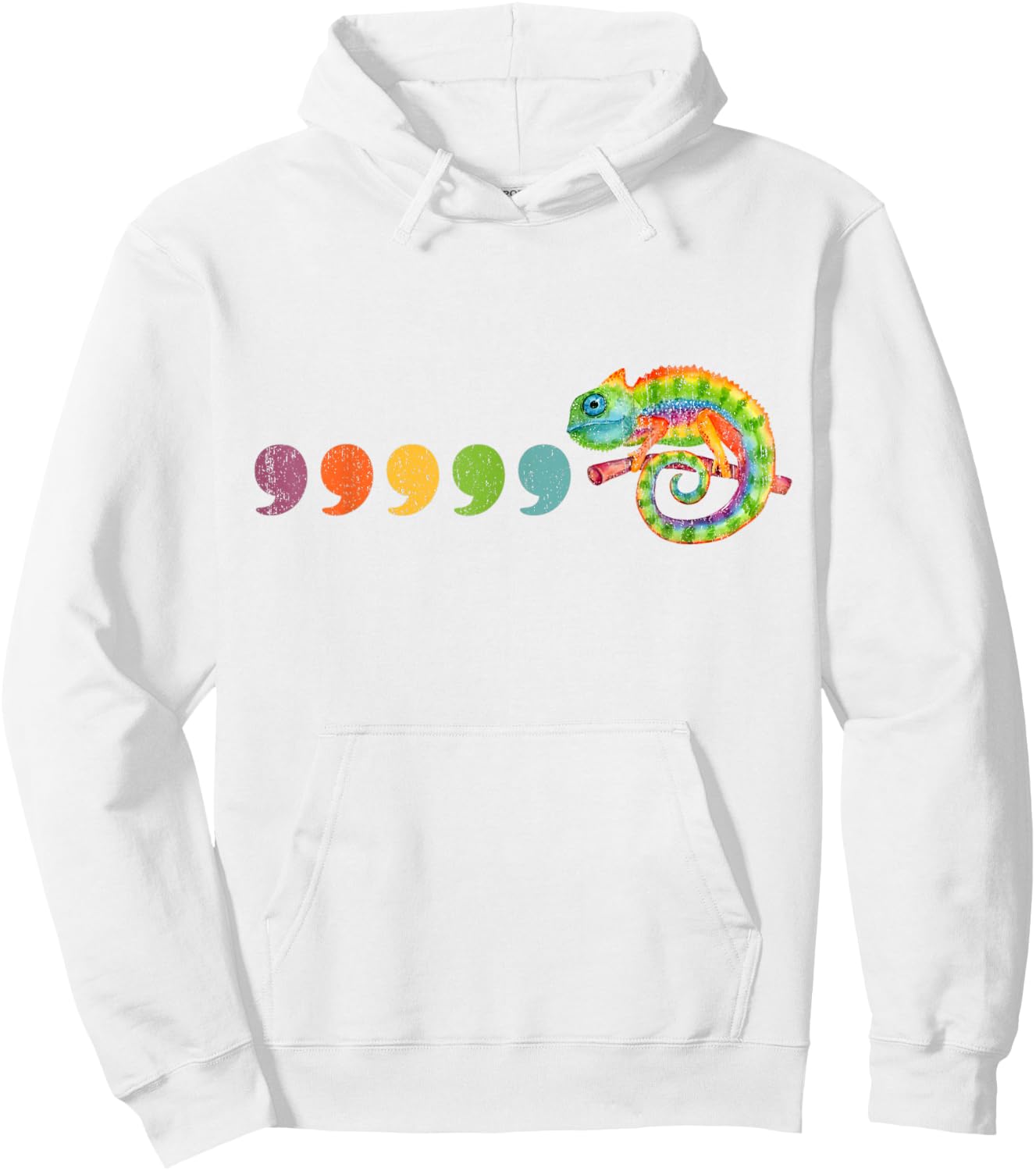 Comma comma chameleon English teacher t Grammar Hoodie - Hoodie | White