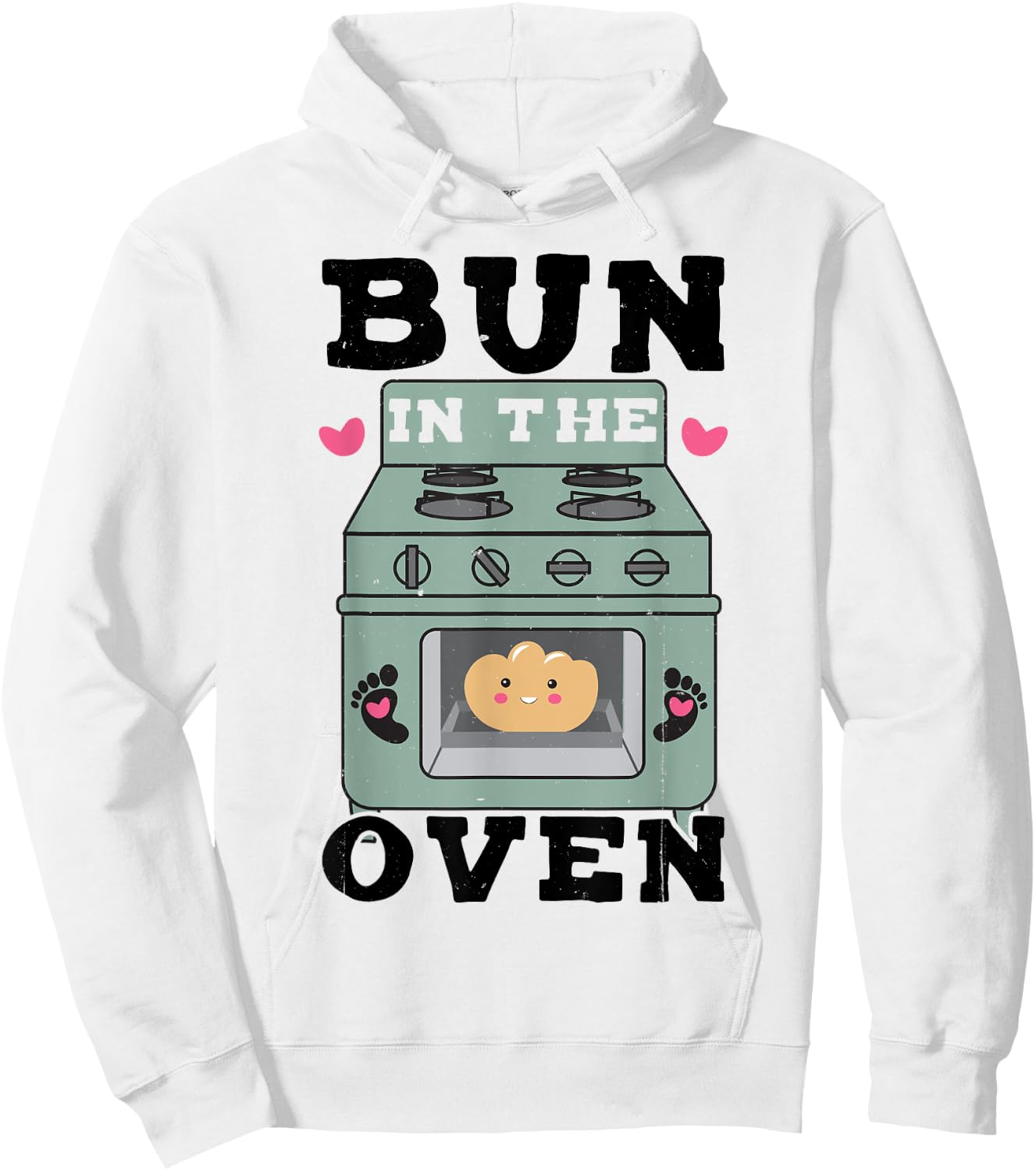 Bun In The Oven - Baby Announcement Hoodie - Hoodie | White