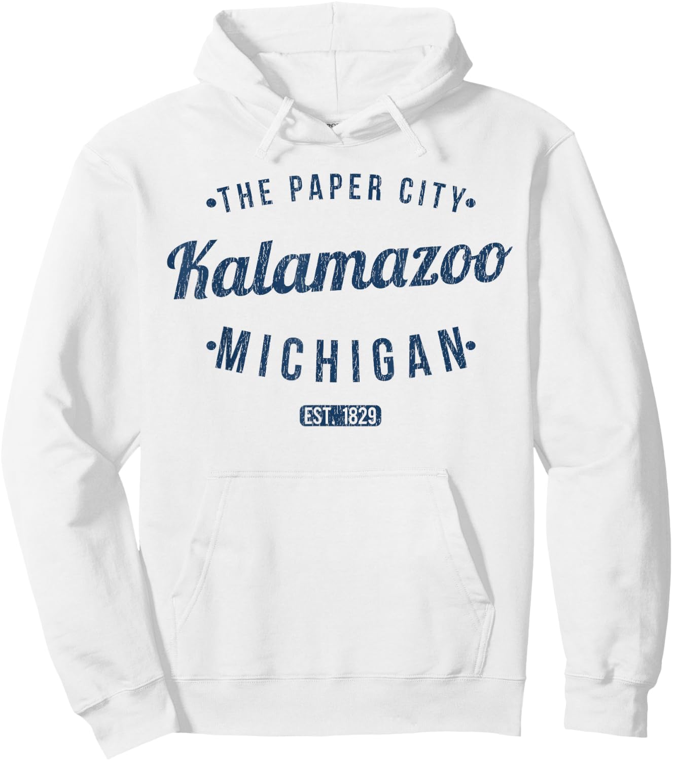 Vintage Kalamazoo Michigan Souvenirs by BAS Kalamazoo MI Retro Vintage Souvenir Hoodie - Hoodie | White