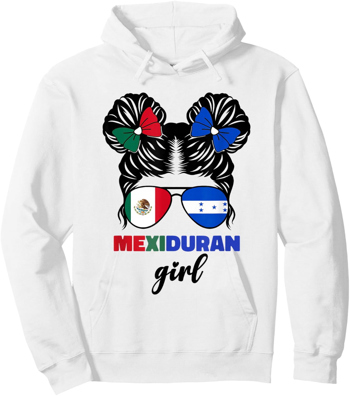Half Mexican and Honduran Mexico Honduras Flag Girls Kids Hoodie - Hoodie | White
