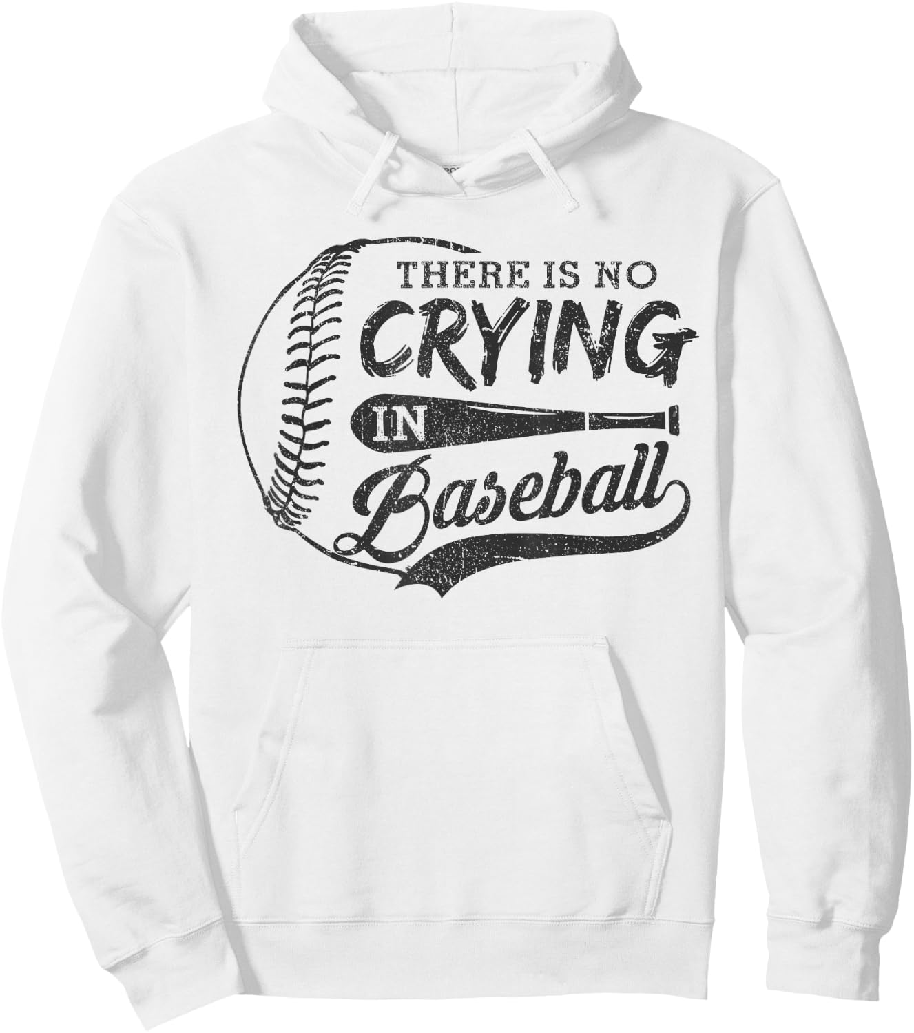 Vintage There Is No Crying In Baseball Sports Funny Baseball Hoodie - Hoodie | White