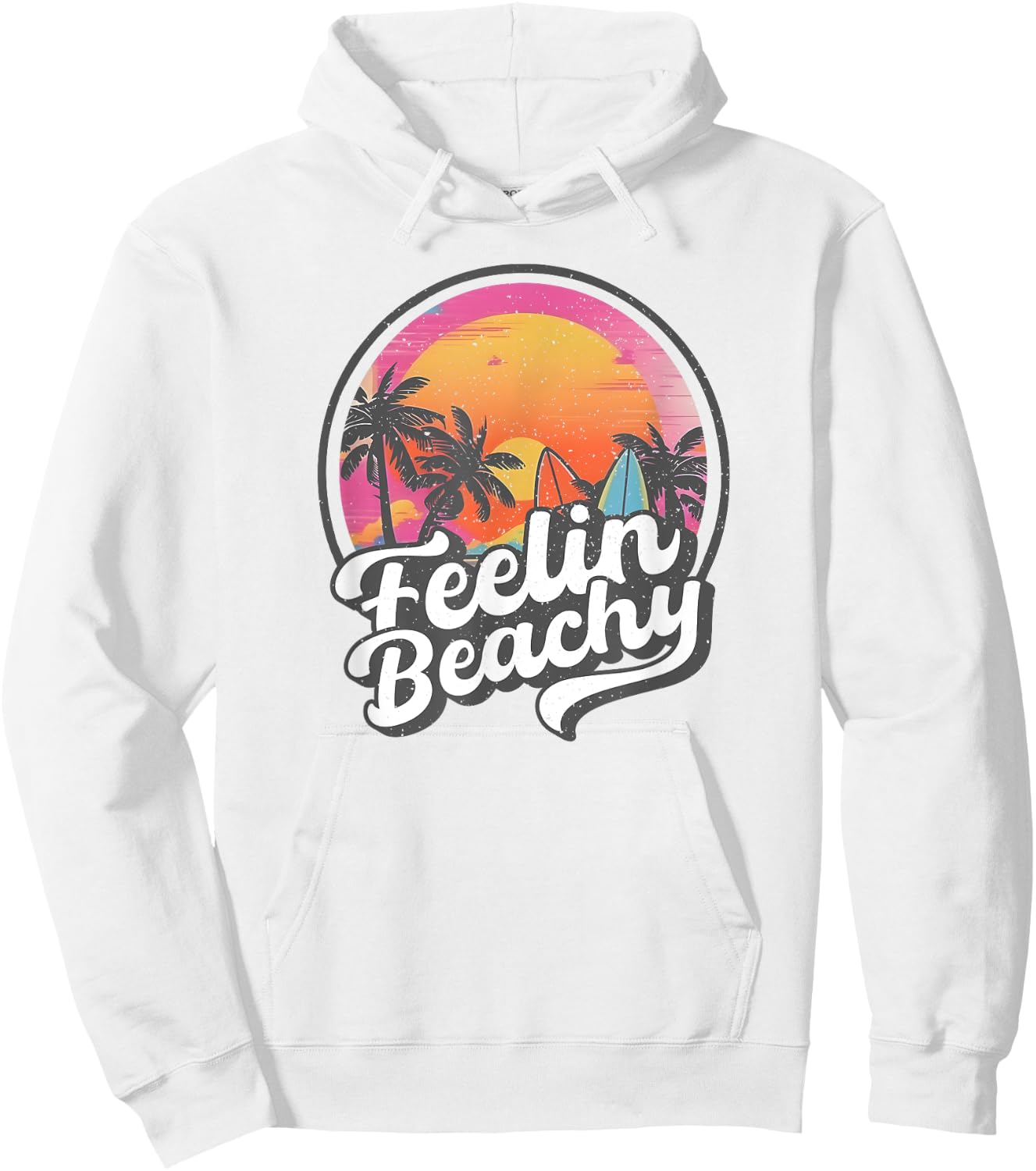Feeling Beachy Funny Surfer Spring Break Quote Women Kids Hoodie - Hoodie | White