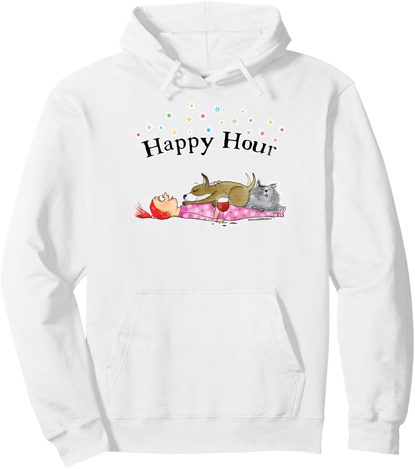 Red and Howling Happy Hour Hoodie - Hoodie | White