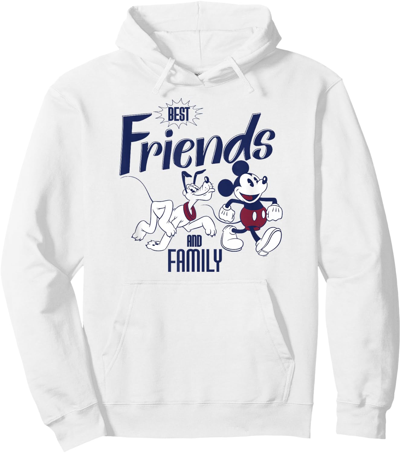 Disney Mickey Mouse and Pluto Best Friends Retro Vintage Small Hoodie - Hoodie | White