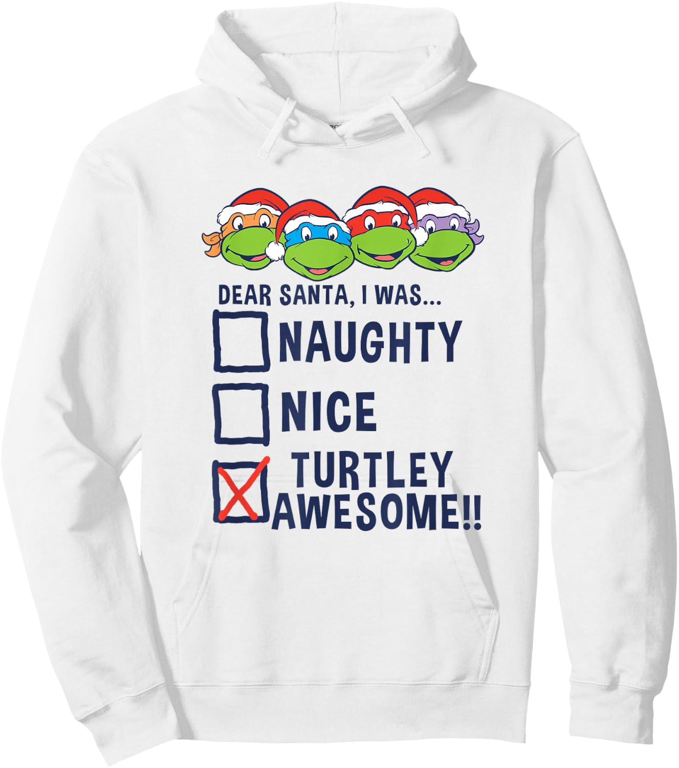 Teenage Mutant Ninja Turtles Christmas Santa I was Awesome Hoodie - Hoodie | White