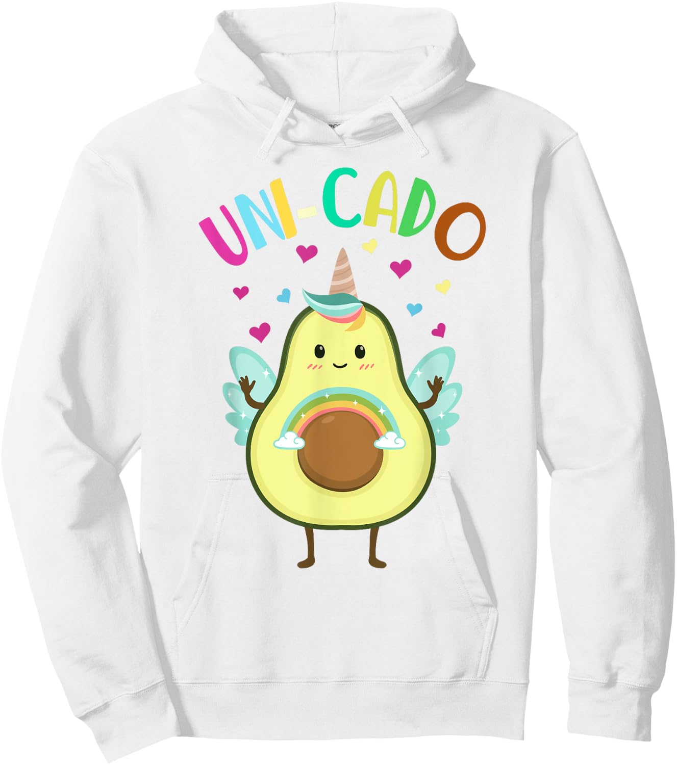 Cute Avocado Shirt Kids Toddler Little Girl Unicorn Birthday Hoodie - Hoodie | White