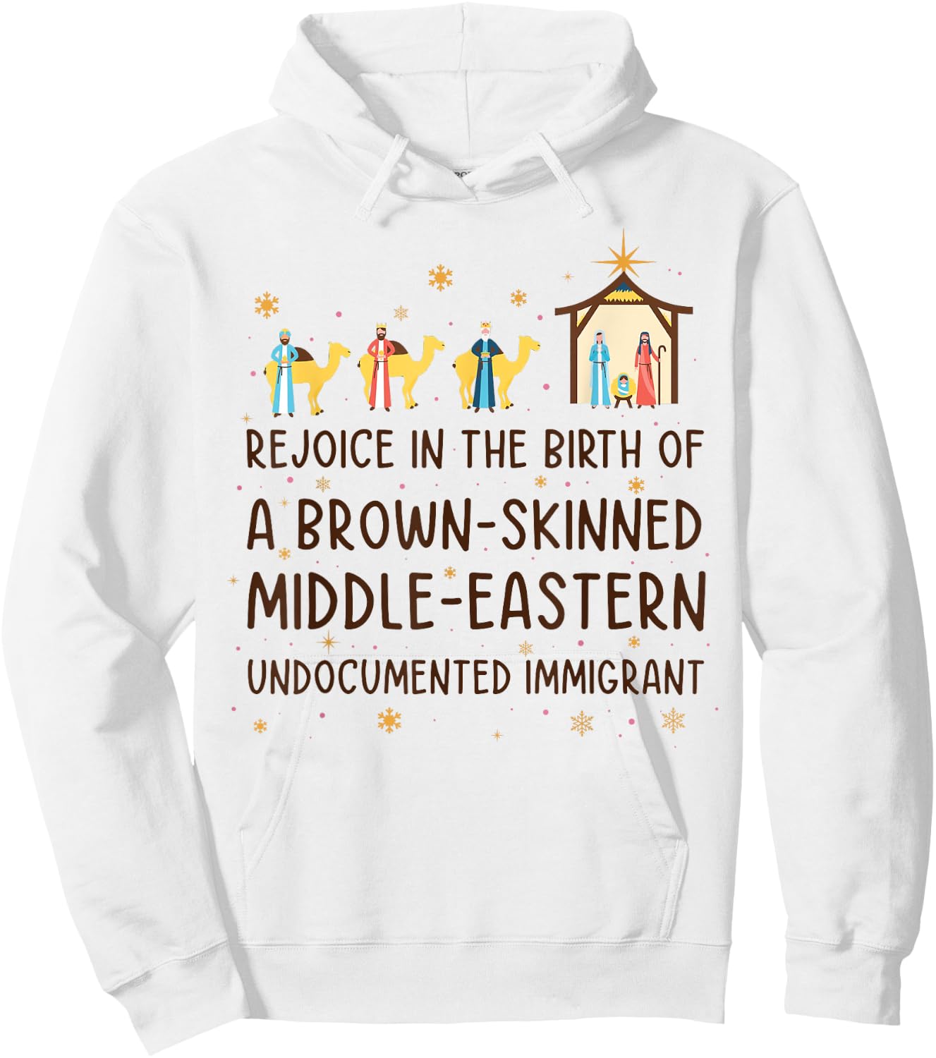 Rejoice In The Birth Of A Brown-skinned Middle-eastern Hoodie - Hoodie | White