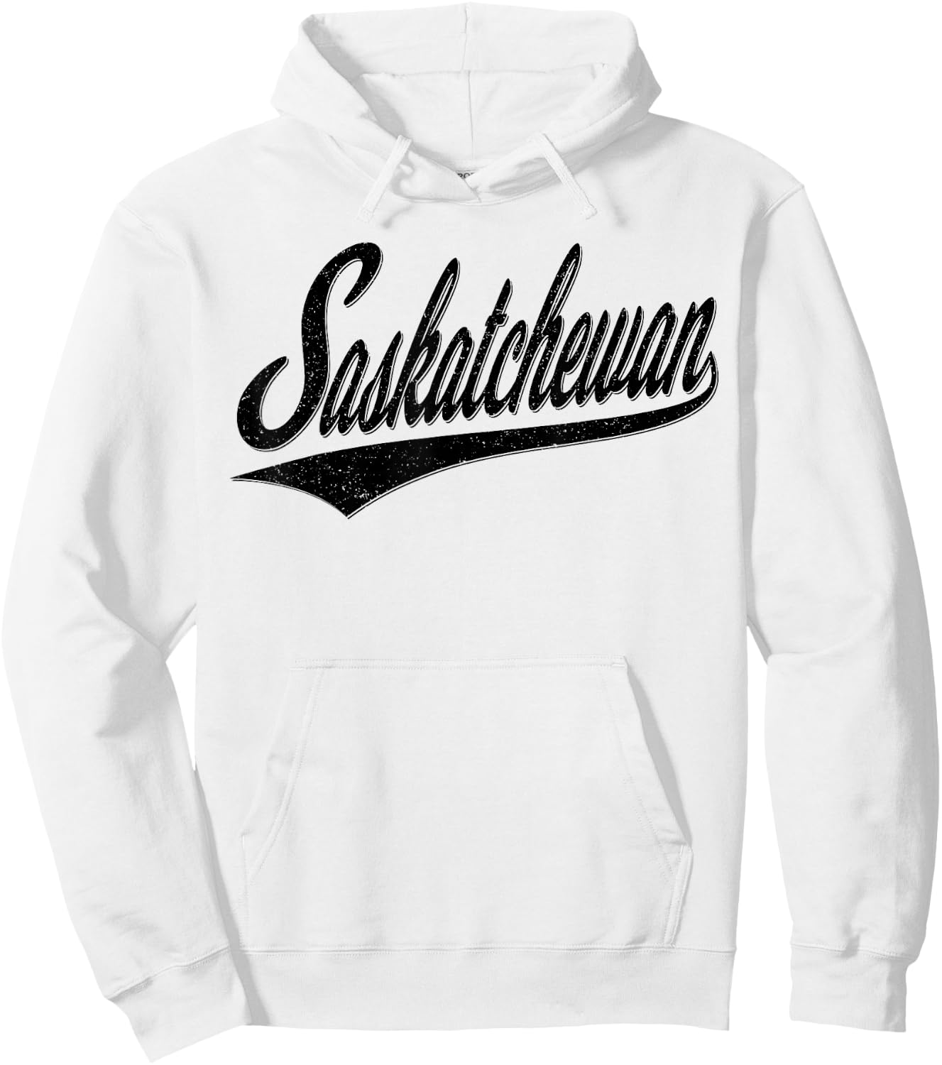 Saskatchewan Varsity Script Retro Vintage Sports Style Hoodie - Hoodie | White