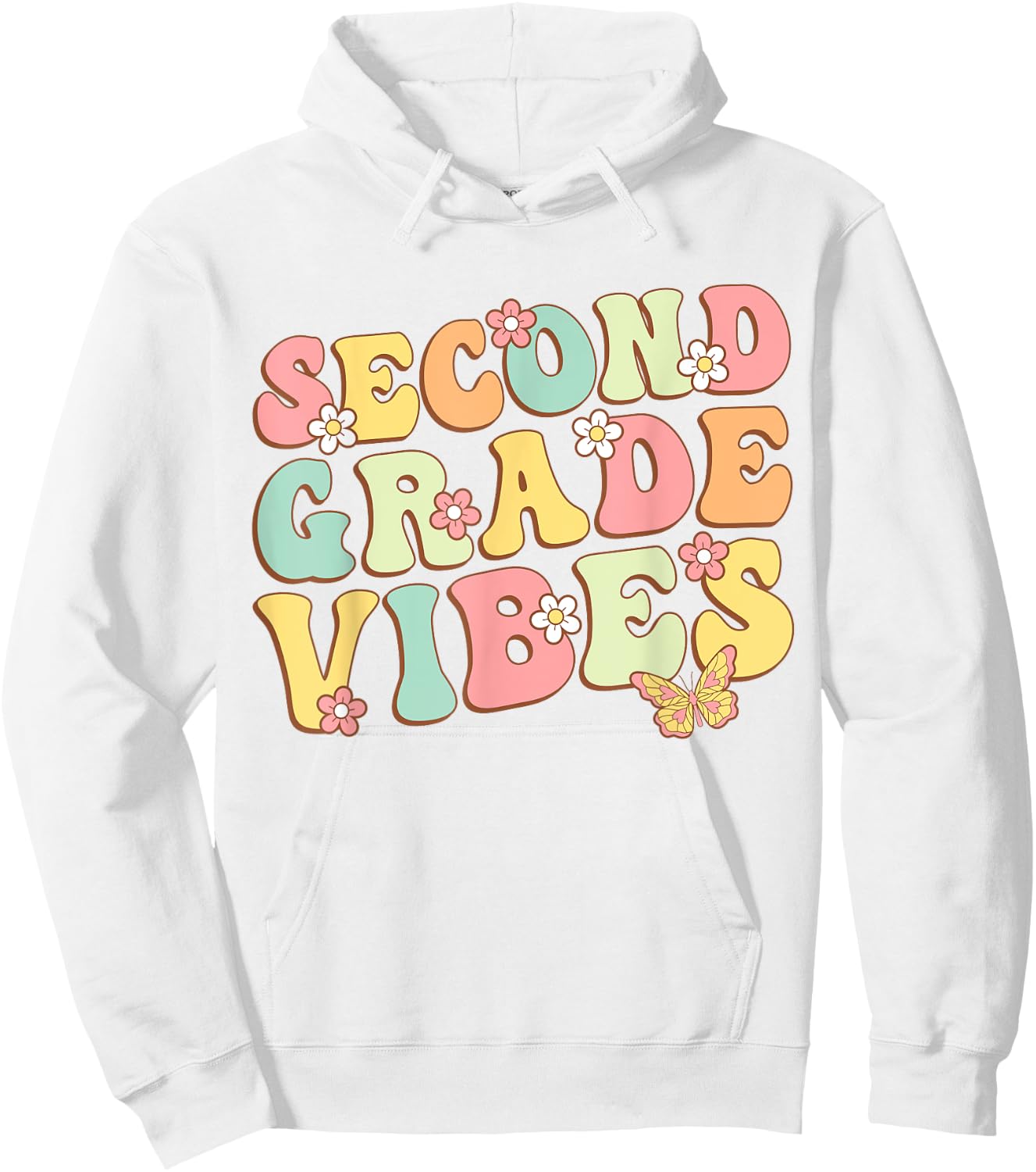 Second Grade Vibes Hello Team 2nd Grade Teacher Kids Retro Hoodie - Hoodie | White