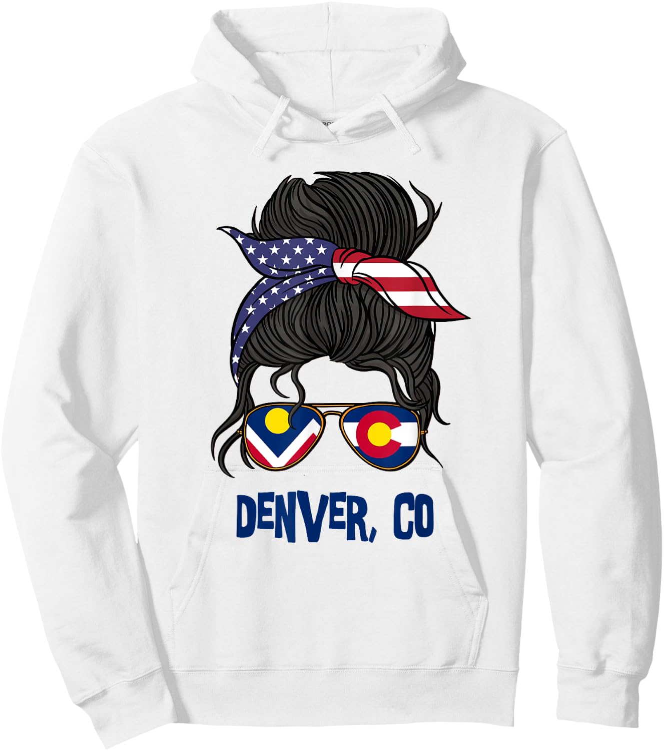 Denver for Girls Denver Colorado Flag Hoodie - Hoodie | White