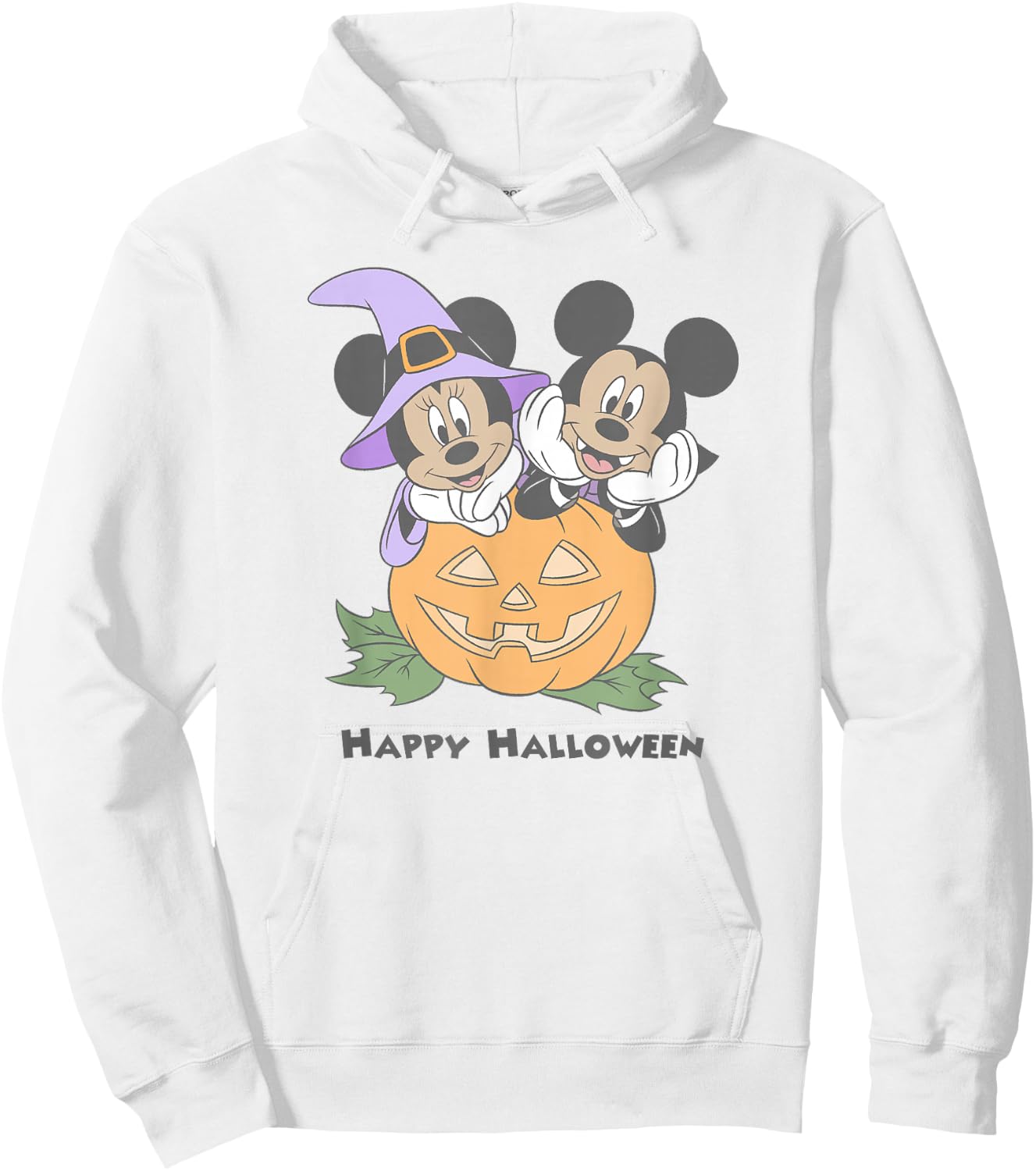 Disney Mickey and Friends Halloween Pumpkin Mickey & Minnie Hoodie - Hoodie | White