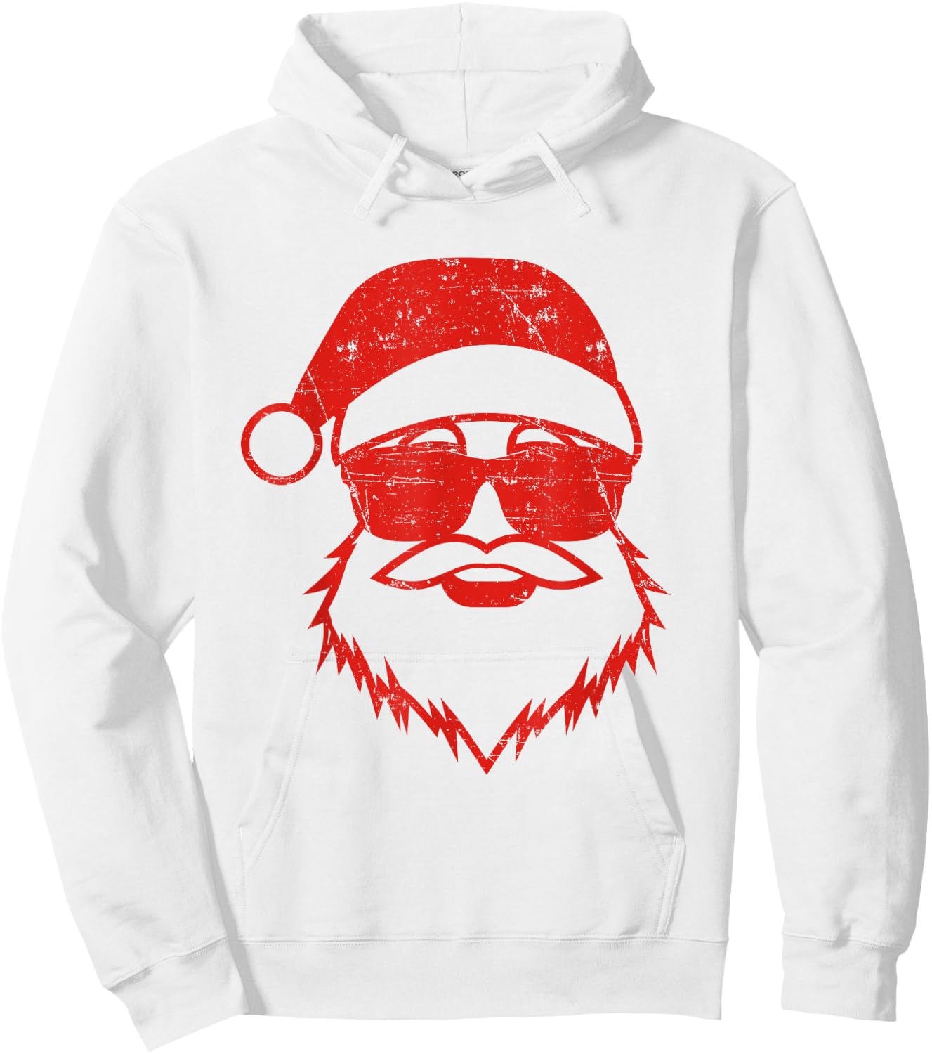 Santa Face Retro Sunglasses Christmas Xmas Men Women Kids Hoodie - Hoodie | White