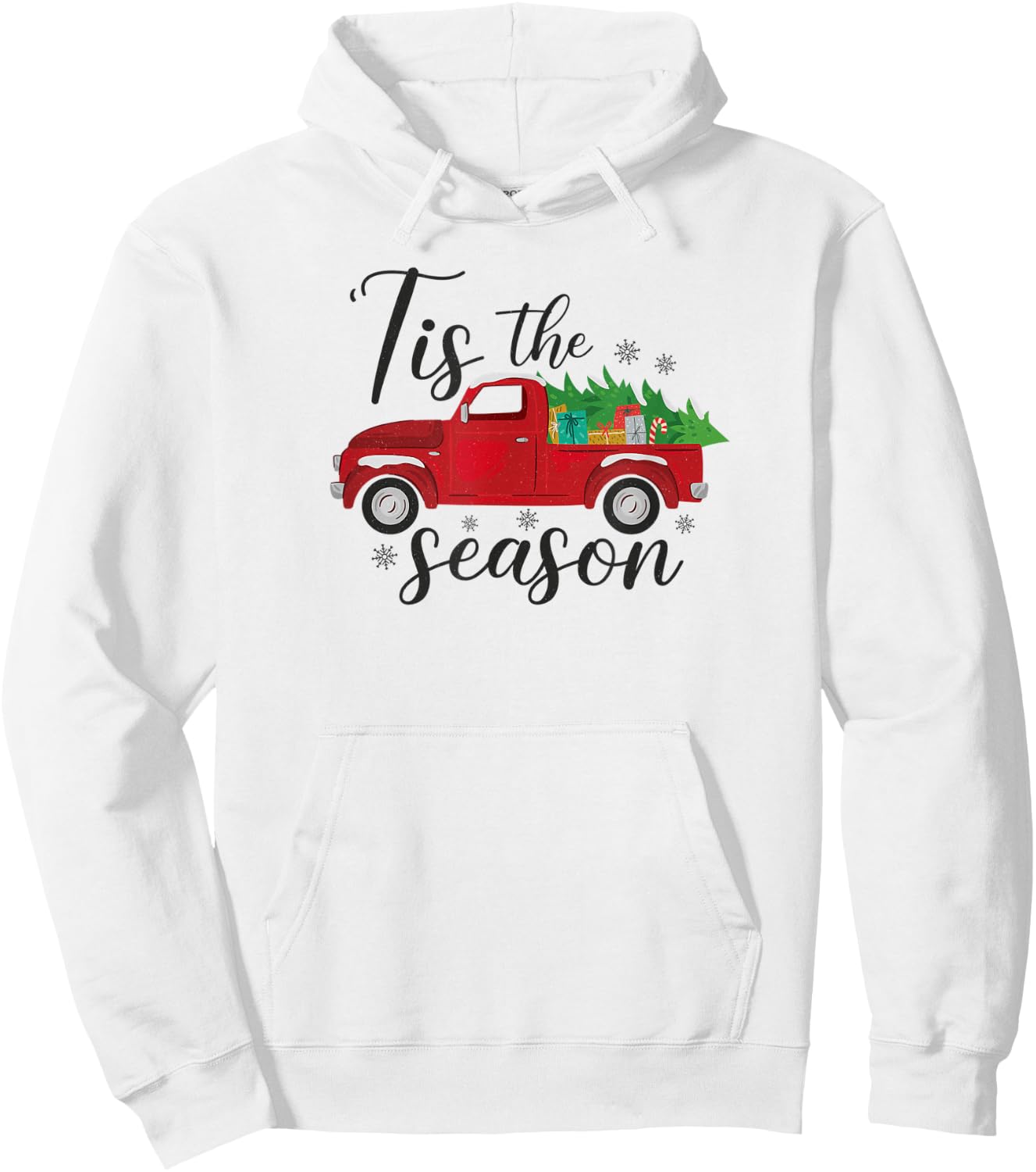 Tis The Season, Holiday Nostalgia Red Truck Hoodie - Hoodie | White