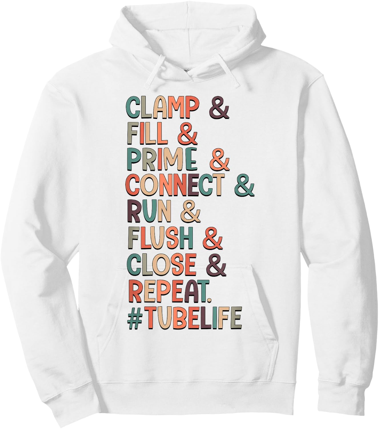 Clamp & Fill & Prime & Connect Tubie Mom Tube Feeding Hoodie - Hoodie | White