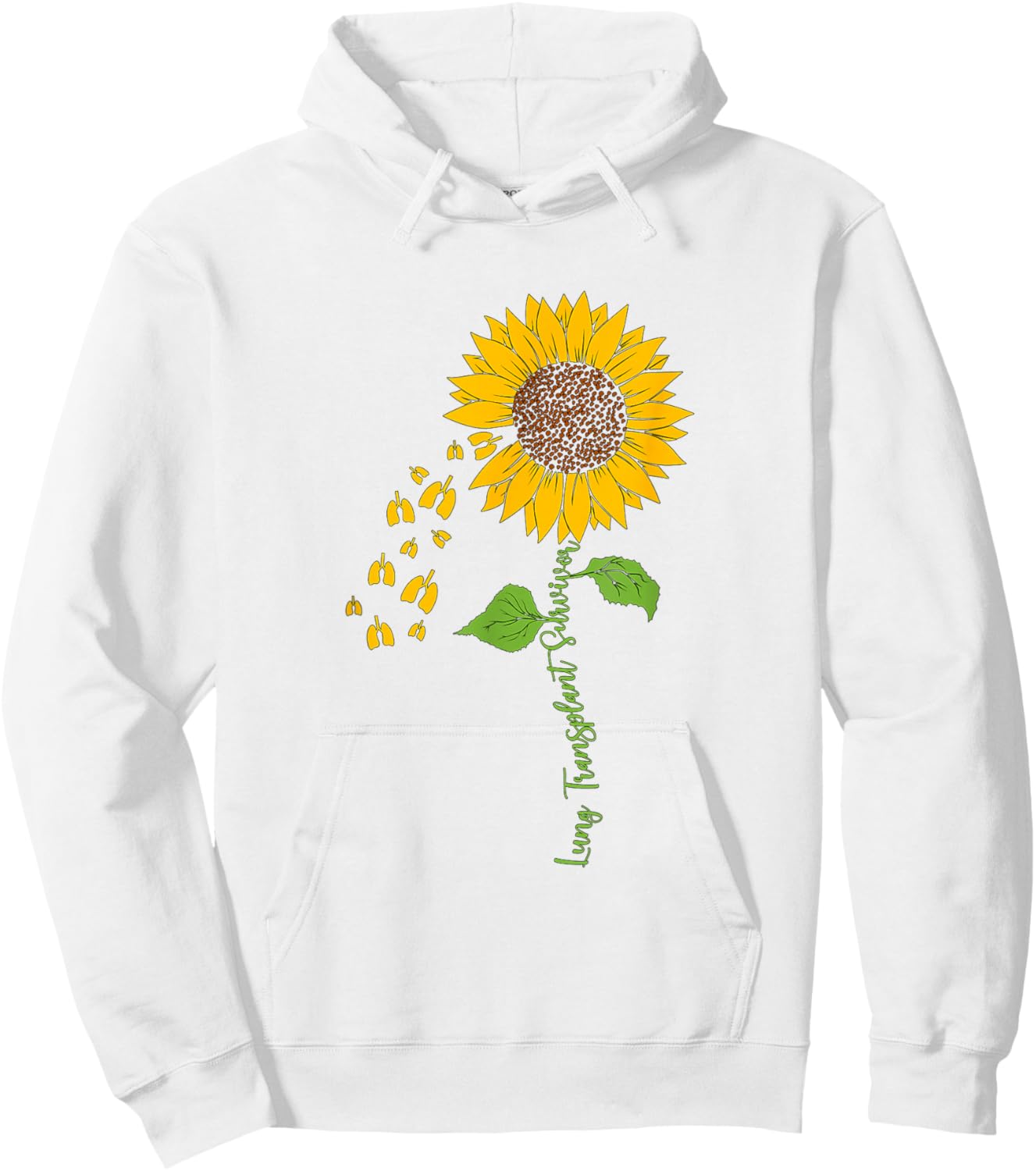 Lung Transplant Survivor Sunflower Lung Transplant Recovery Hoodie - Hoodie | White