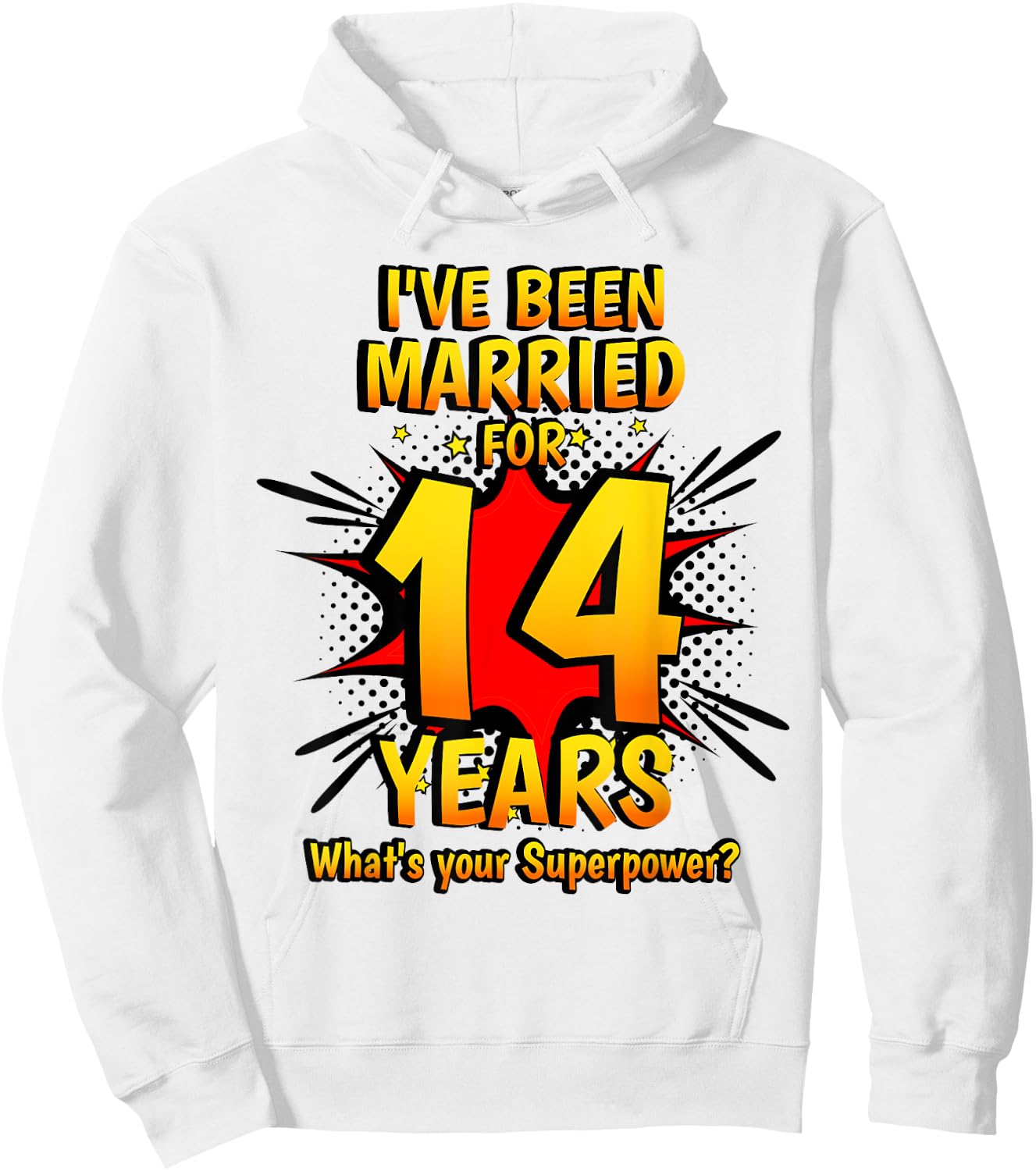 Ivory Wedding I've Been Married For 14 Years Hoodie - Hoodie | White