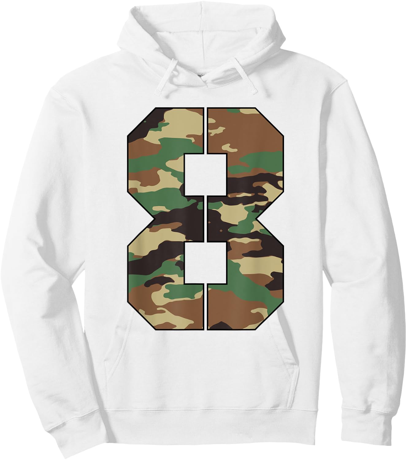 Military Theme 8th Birthday Kids 8 Year Old Boy Army Hoodie - Hoodie | White