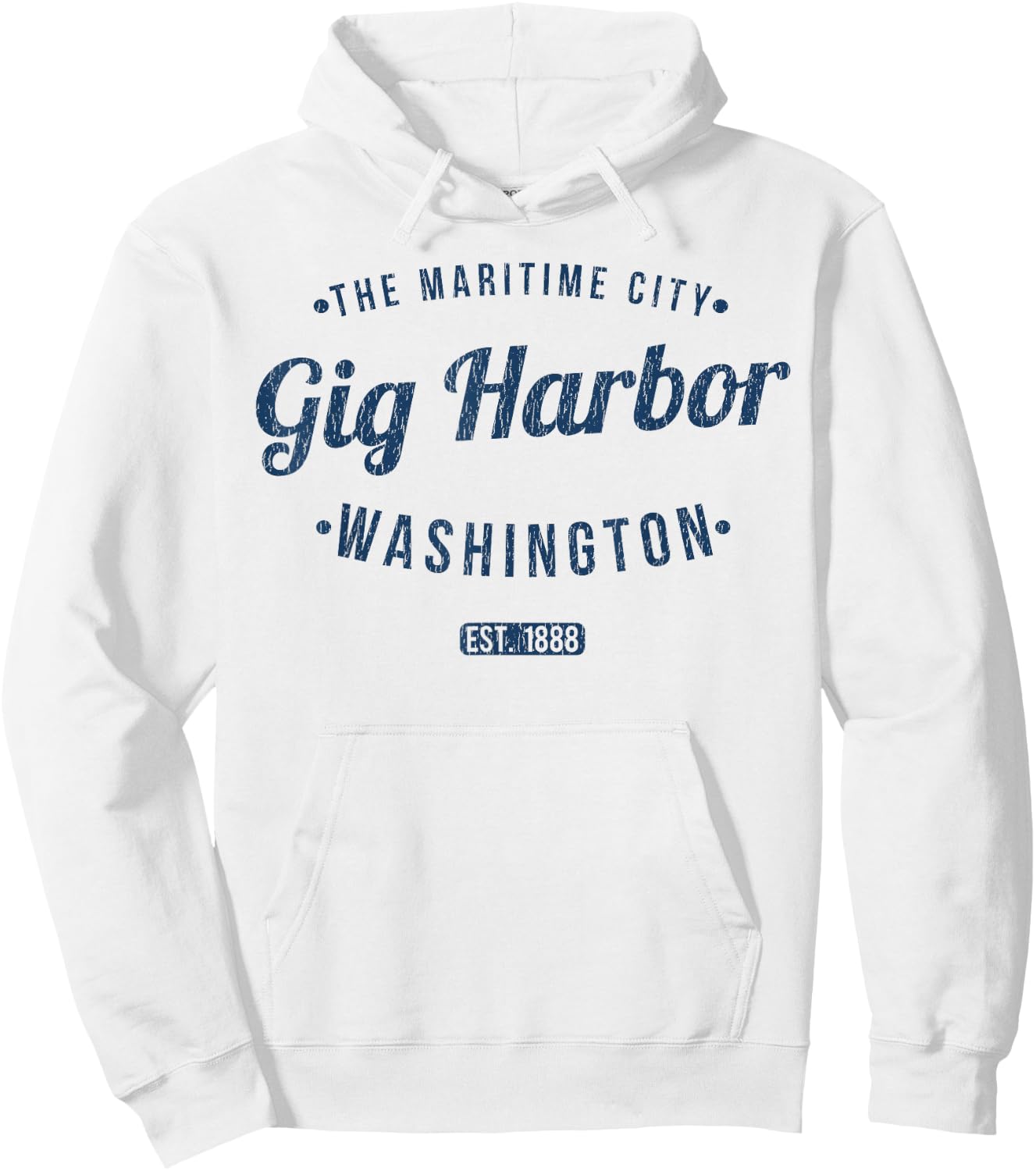 Gig Harbor Washington Vintage Travel Souvenir Gig Harbor Hoodie - Hoodie | White