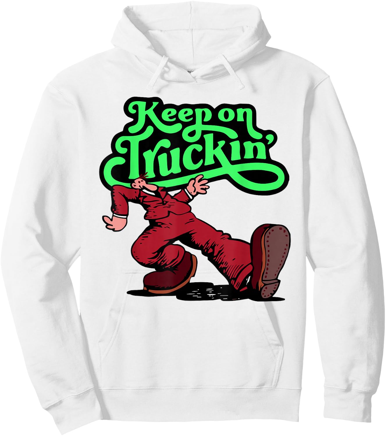 Keep on Trucking -Adults Grey Cartoon Small Hoodie - Hoodie | White