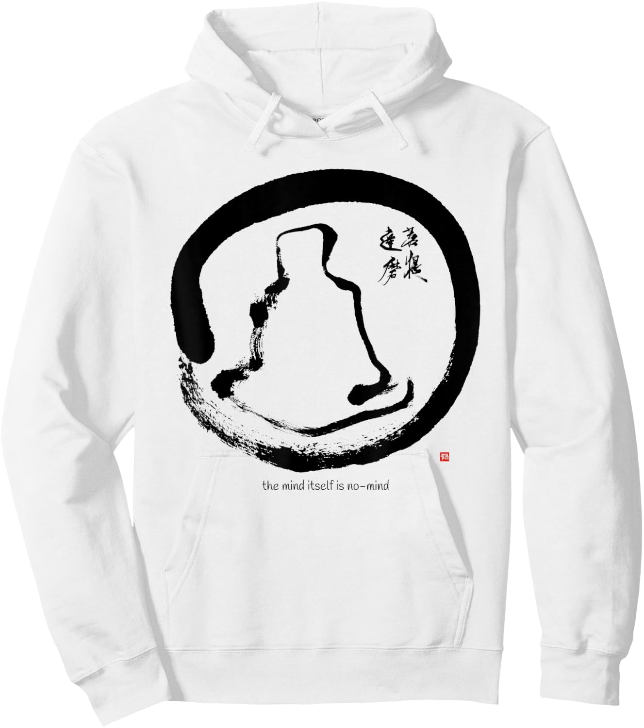 Bodhidharma Daruma Zen Koan Original Enso Calligraphy Hoodie - Hoodie | White