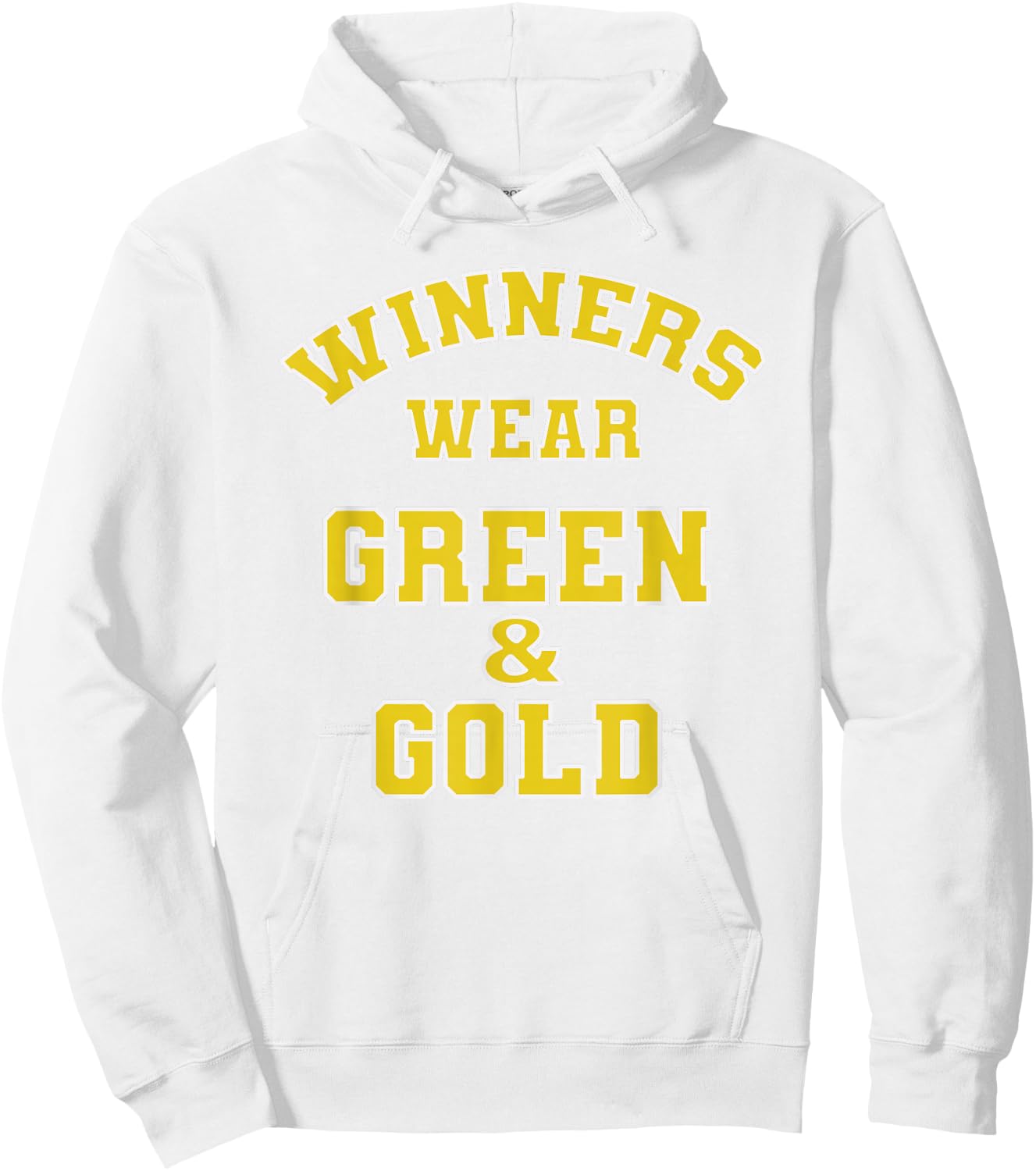 Winners Wear Green & Gold Football Sporting Event Team Pride Hoodie - Hoodie | White
