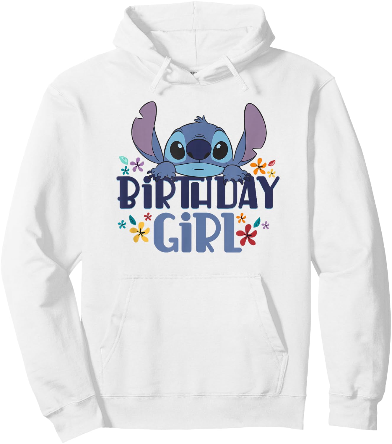 Disney Lilo & Stitch Birthday Girl Retro Floral Logo Hoodie - Hoodie | White