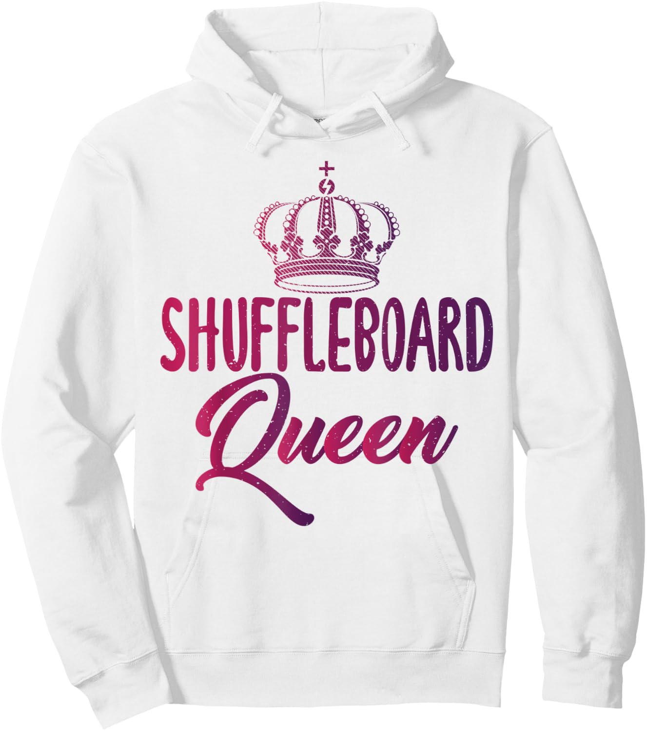 Shuffleboard Queen text with Pretty Art Of Crown Shuffle Hoodie - Hoodie | White