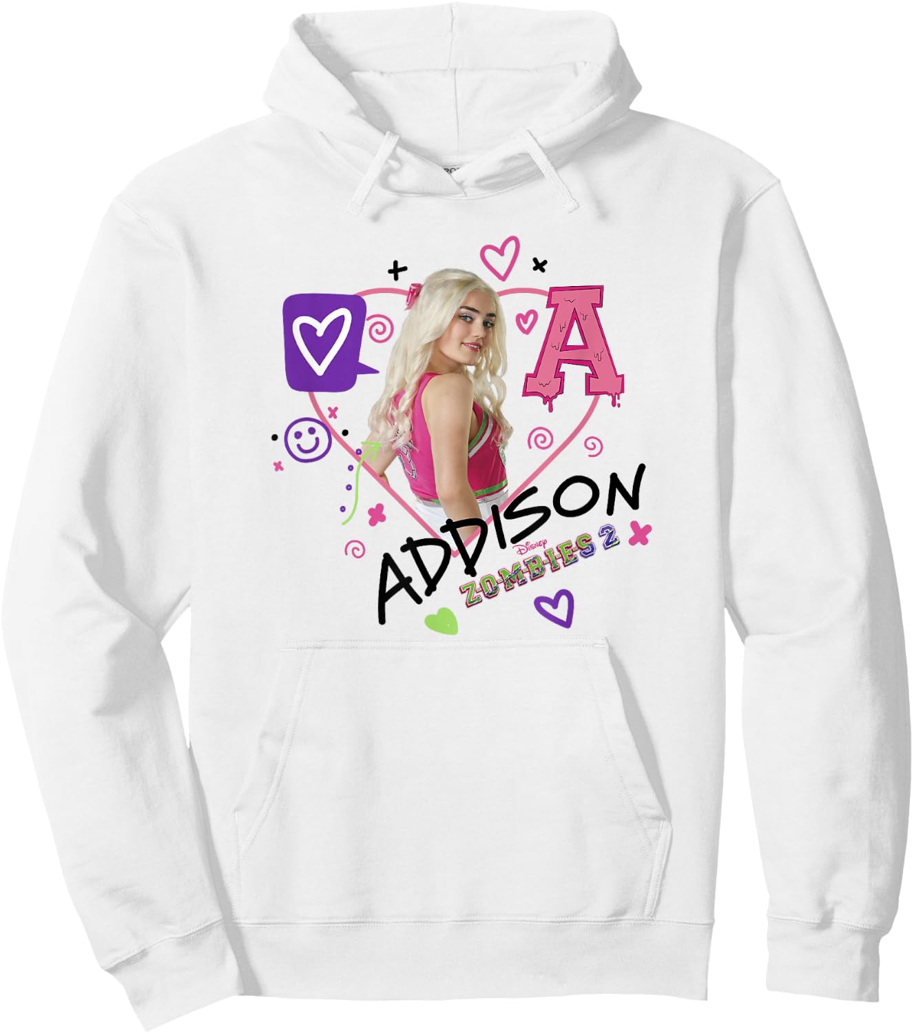 Disney Zombies Addison Doodled Portrait Hoodie - Hoodie | White