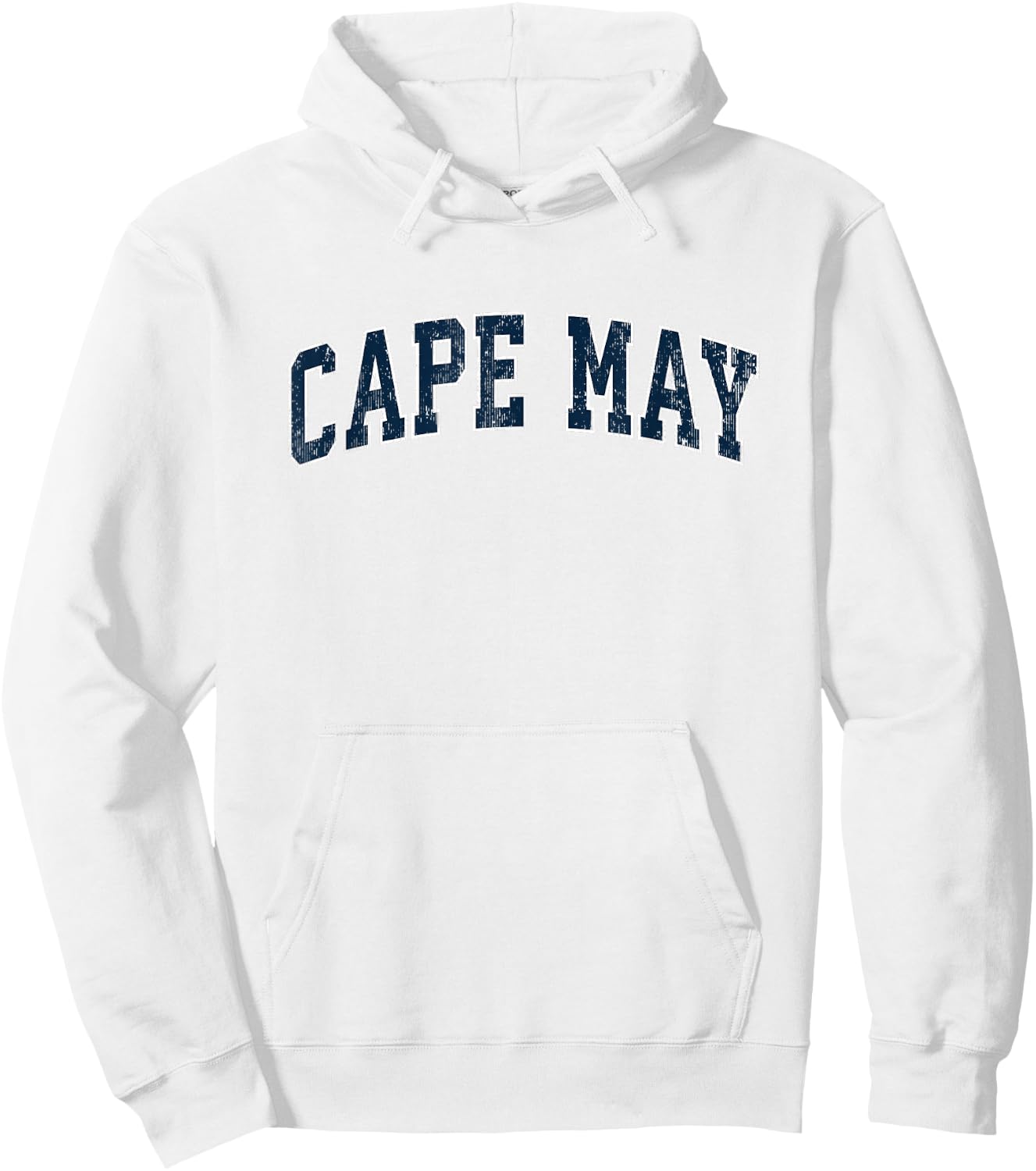 Cape May New Jersey NJ Vintage Sports Design Navy Design Hoodie - Hoodie | White