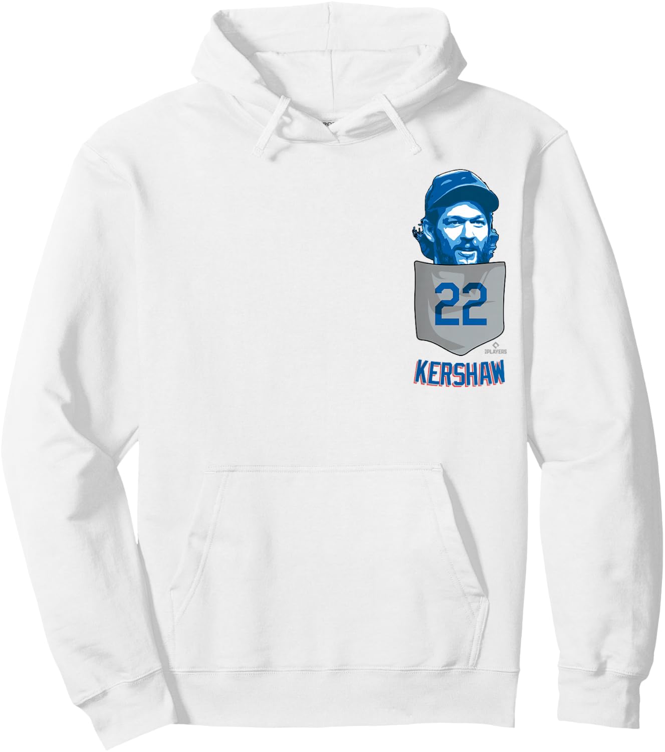 Clayton Kershaw Los Angeles Baseball Pocket MLBPA Hoodie - Hoodie | White