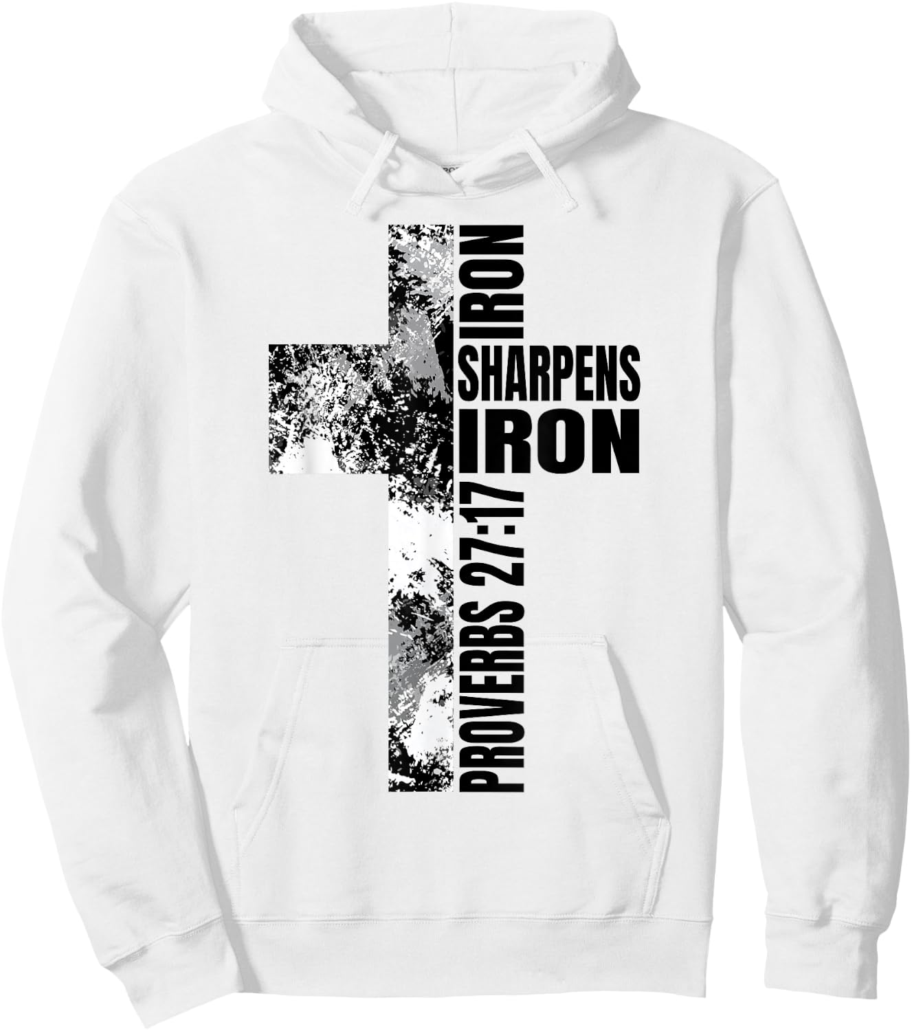 Religious Cross Iron Sharpens Iron Verse Christian Couples Hoodie - Hoodie | White