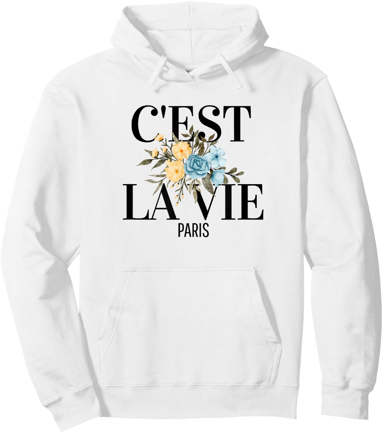 C'est La Vie French Expression Paris Love Wine Hoodie - Hoodie | White