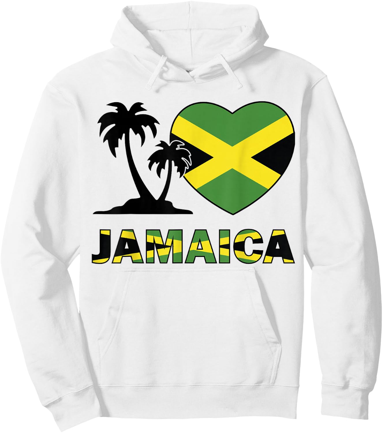 Jamaican Flag Heart Kids Jamaica independence day Boys Girls Hoodie - Hoodie | White